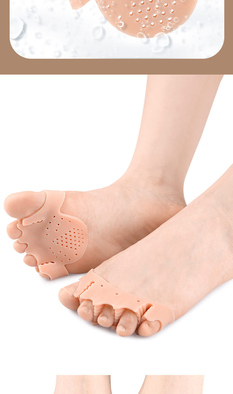 Five-hole sole toe separator, thickened with holes, sole shock absorption, massage forefoot half a yard pad, toe overlap separator pic 8