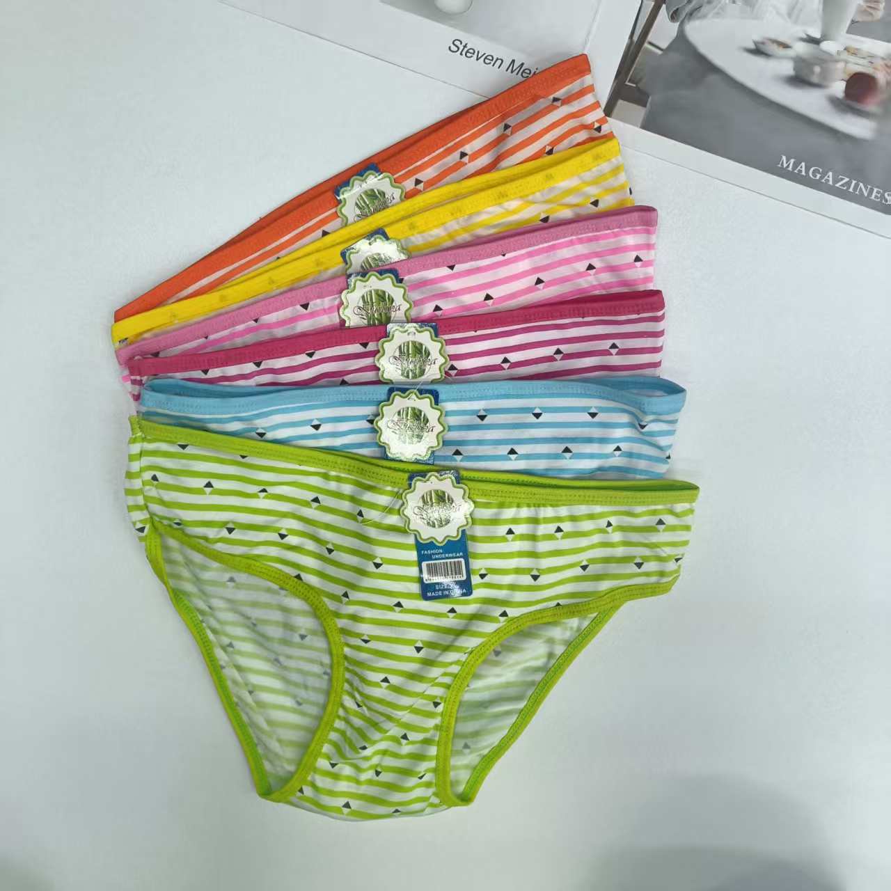 DD-8080 #XL export Underwear, Women's underwear, Milk silk striped printed Women's underwear, Sexy hemmed Underwear, Women's briefs, underwear QNI details Picture