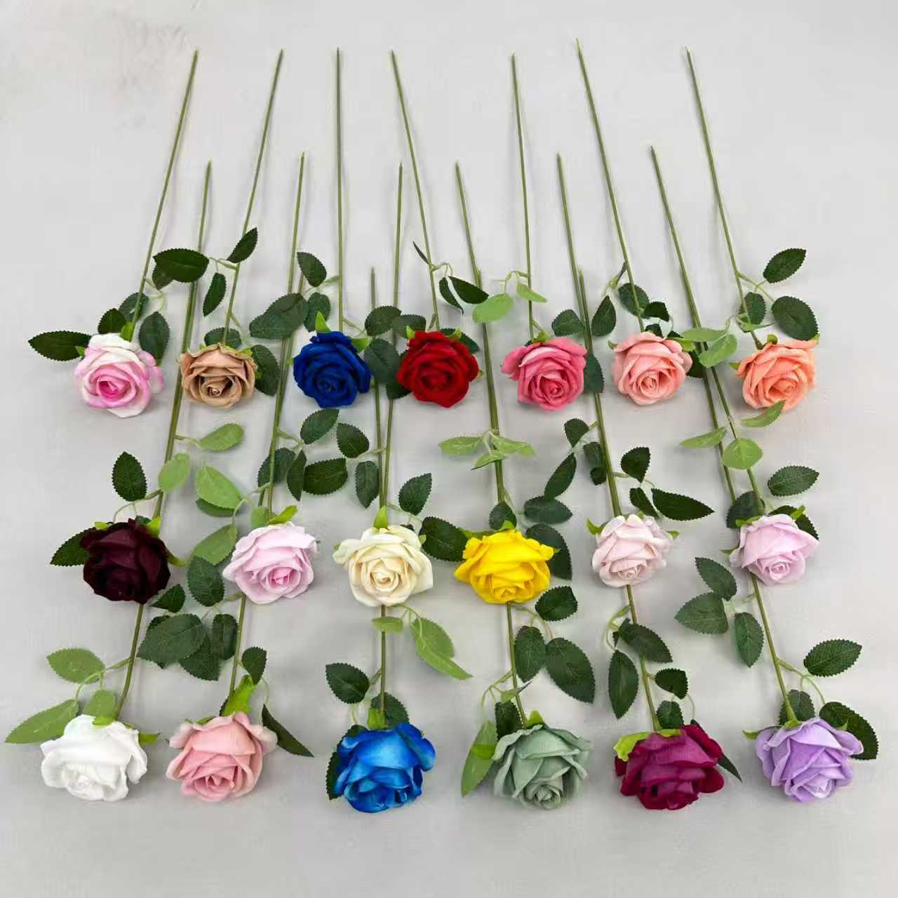 Artificial flower handicrafts background decoration flower figures fake flowers, single velvet rose pearl rose