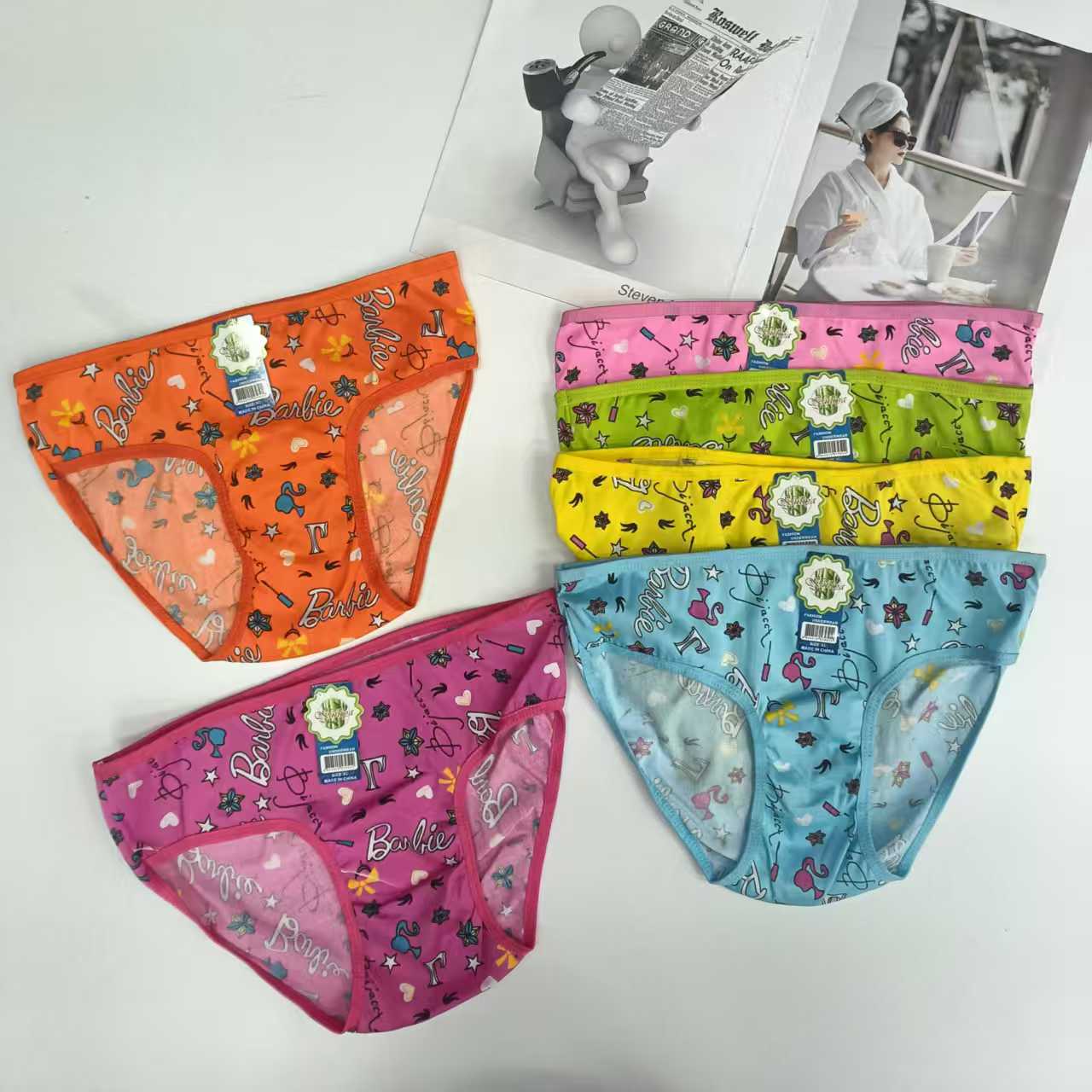 DD-646 #XL Export Underwear Women's Underwear Milk Silk Cartoon Printed Women's Underwear Sexy Hemmed Underwear Women's Briefs Underwear Underwear QNI Item Picture