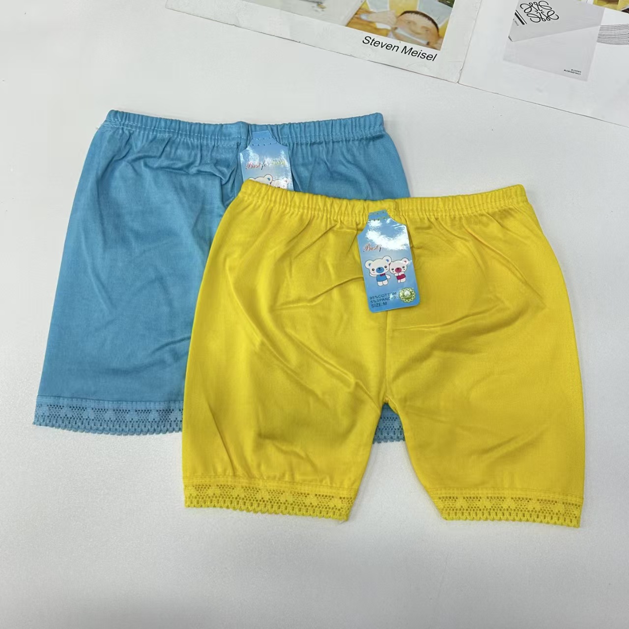 DD-551#M export leg Pants, Women's leg pants, milk silk solid color lace edge women's leg pants, Women's leg pants, women's flat corner leg pants, QNL details Picture