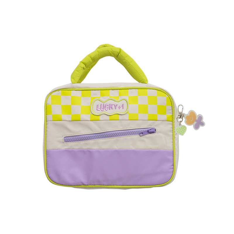 Aidihua's new trendy and cute color-blocking makeup bag, large-capacity travel and business trip toiletry bag, makeup bag and storage bag details Picture