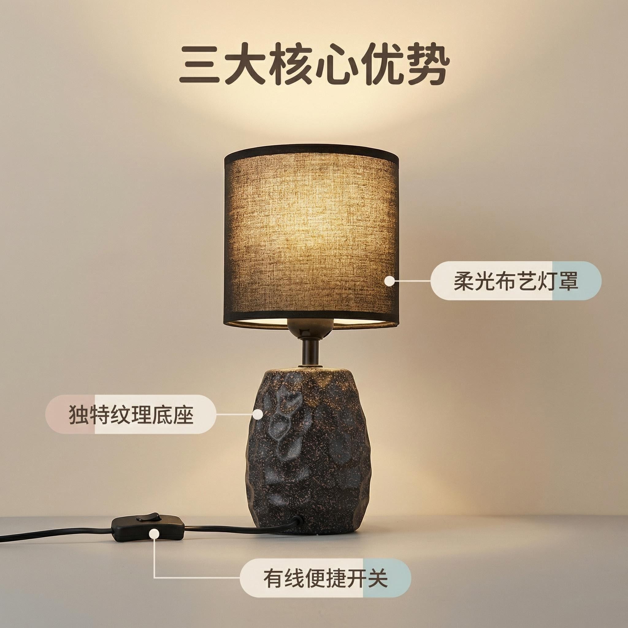 2026 Jilian's new Nepalese personalized texture fabric table lamp, starting from 36 pieces, is an ambient lamp Specification image