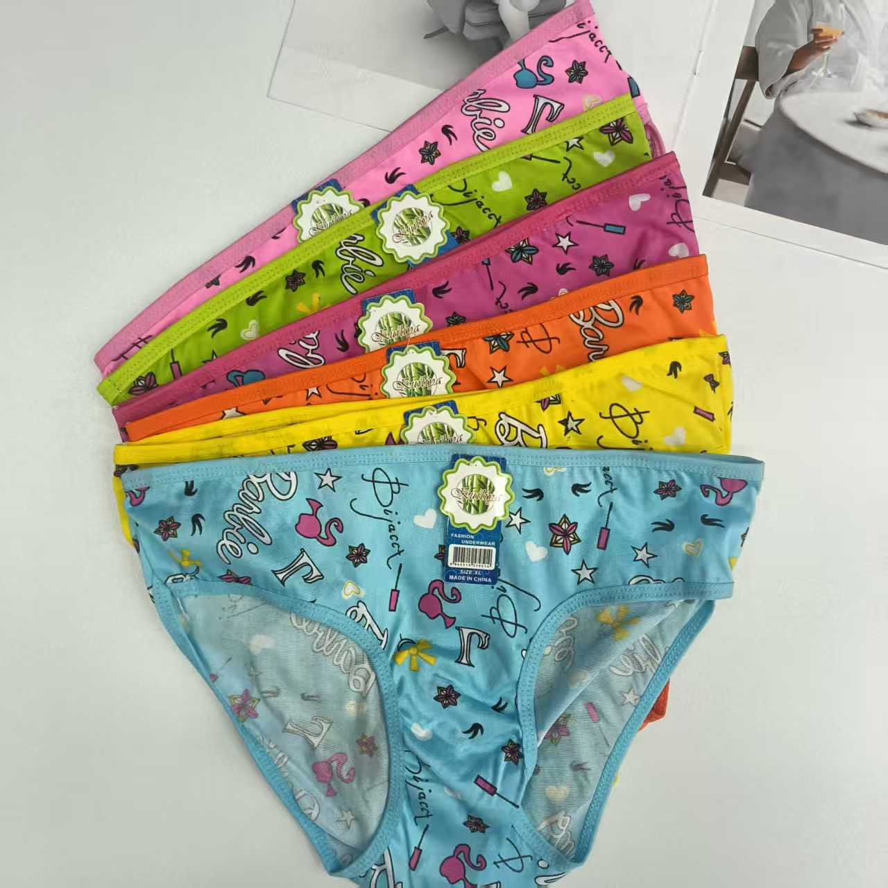 DD-646 #XL Export Underwear Women's Underwear Milk Silk Cartoon Printed Women's Underwear Sexy Hemmed Underwear Women's Briefs Underwear Underwear QNI details Picture