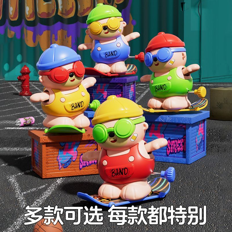上链玩具旋转滑板小熊详情图5