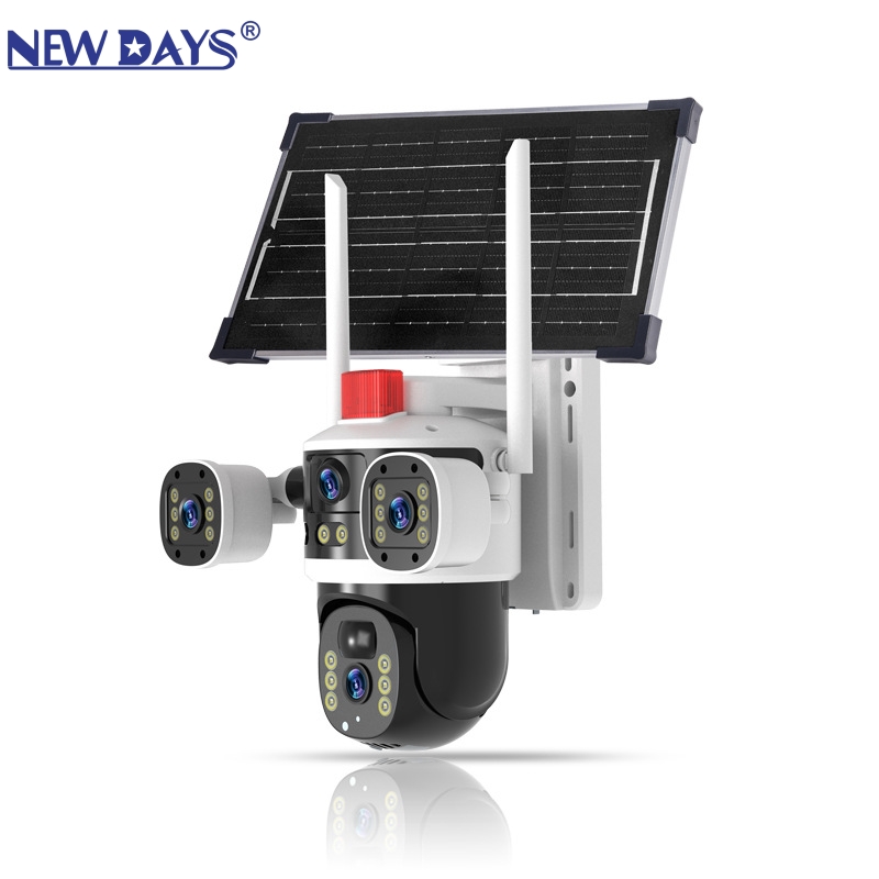 NEWDAYS marca transfronteriza nueva cámara de vigilancia inteligente solar AI, visión nocturna true trinocular hd, vigilancia de seguridad de detección móvil ultra larga duración Item Picture