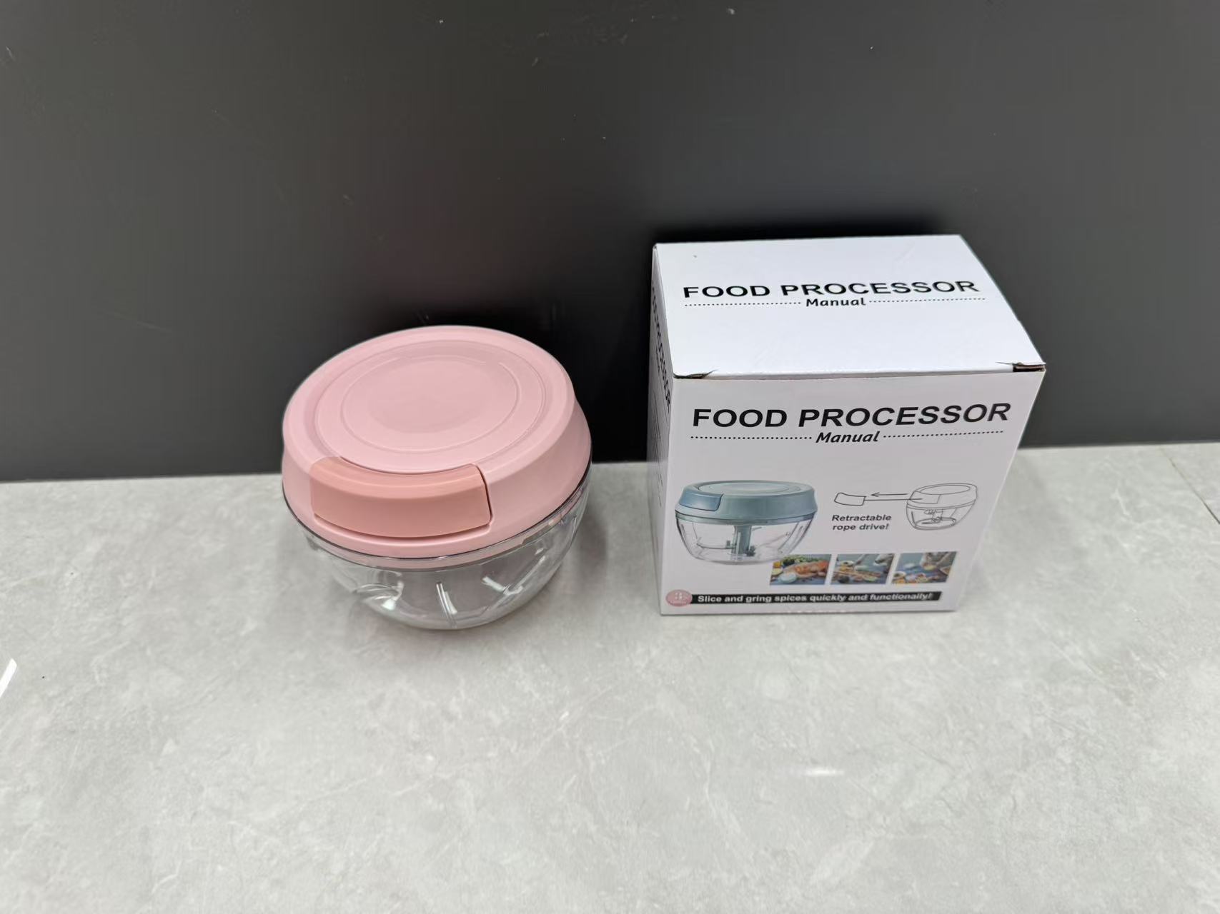 粉色盖子透明容器食品处理器包装盒PET盒塑料吸塑盒塑料包装盒塑料亚克力盒子