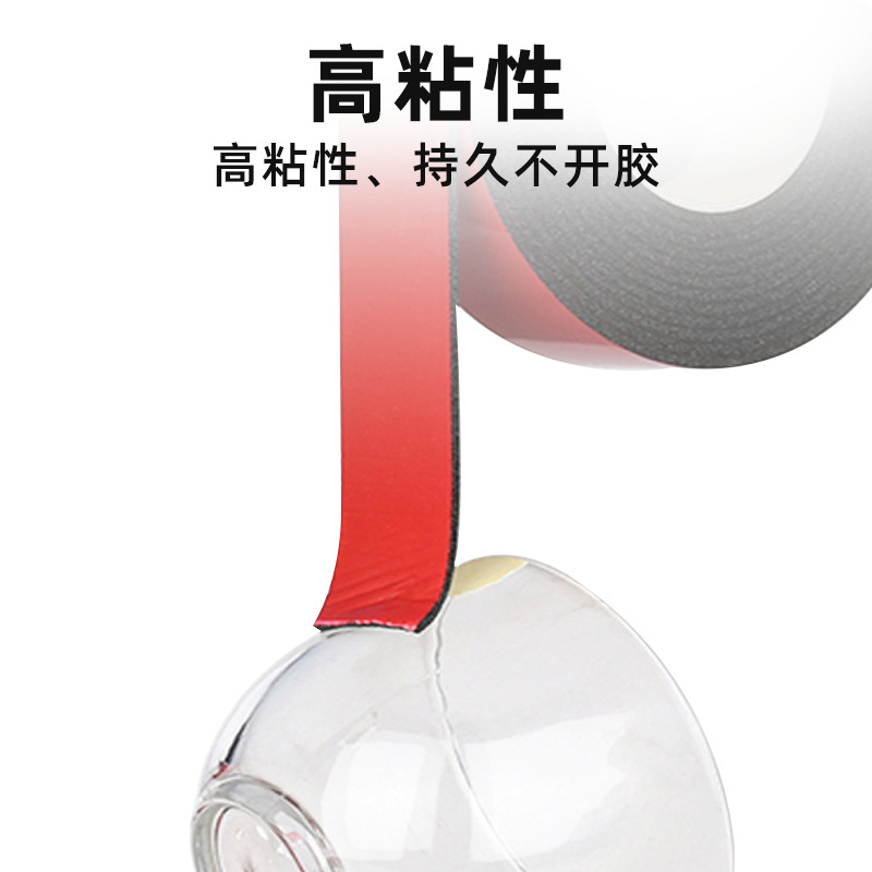 Factory direct sale thick red film black IXPE automotive foam tape, strong high-temperature resistant foam sponge tape, double-sided tape 2.4cm*5m details Picture