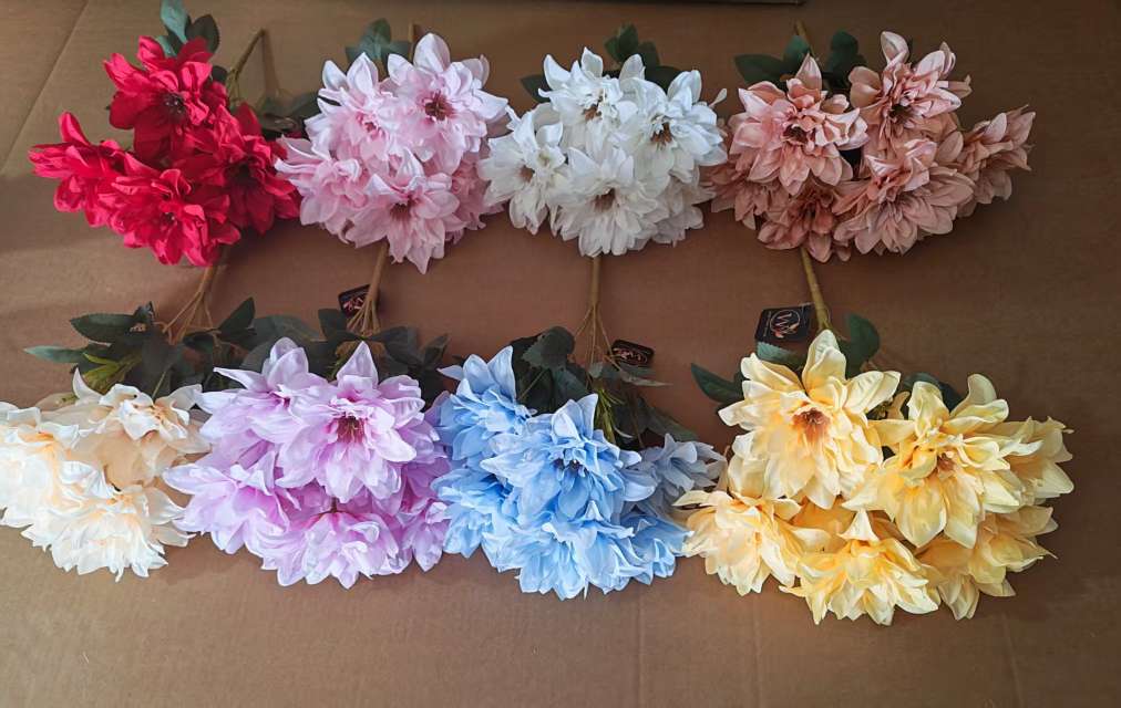 Artificial flowers, fake flowers, decorative flowers, artificial flowers, 7-head bunches of peonies detail image 1