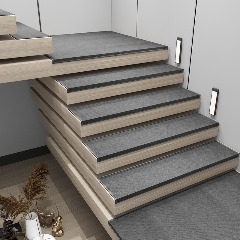 Stair treads, household double-layer anti-slip MATS, soundproof rotating step carpets, fully covered step floor MATS Application Scenario