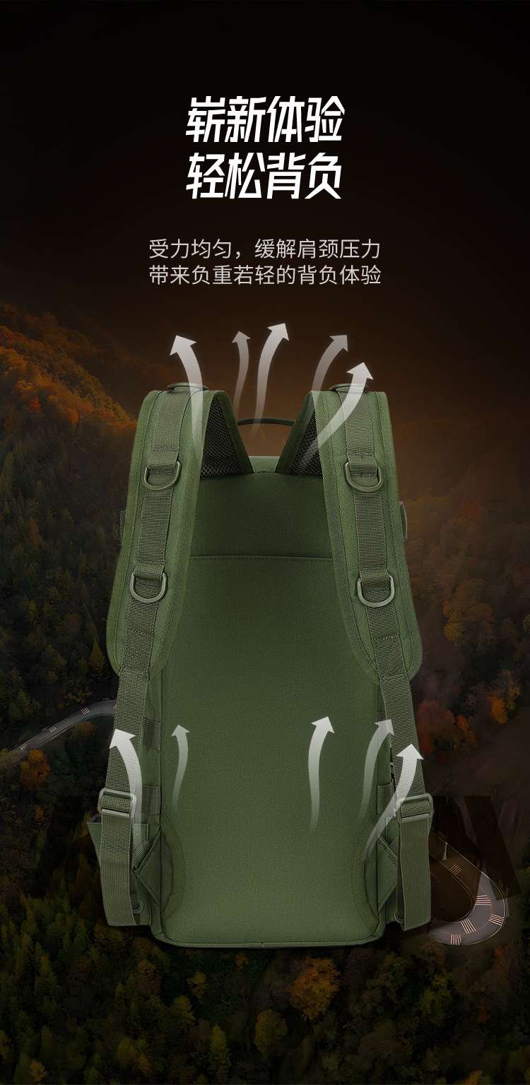 Lure bag: Outdoor large-capacity multi-functional hiking backpack, sports bag, travel bag, fishing bag, crossbody bag, commuter backpack, lure bag detail image 3