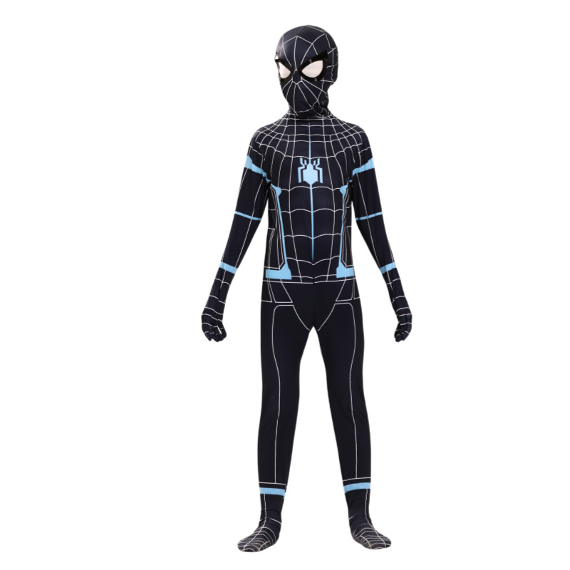 Halloween Spider-Man tight-fitting jumpsuit for children, children's cosplay of Miles' Hero Expedition costume Specification drawing