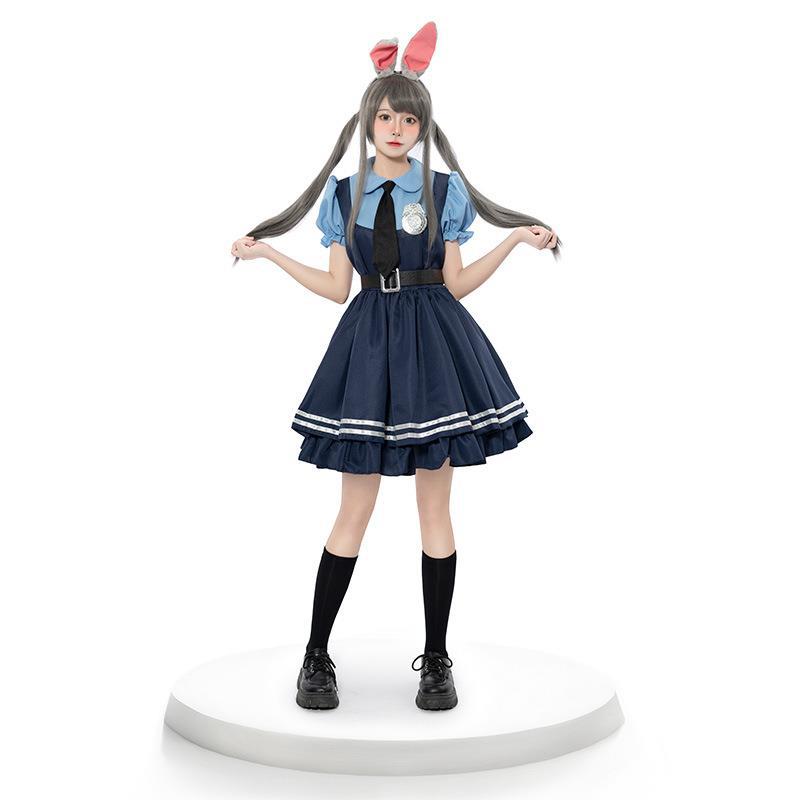 新款cos服实拍疯狂动物城judy朱迪兔子cos拟人服 cosplay服装漫展裙子套装