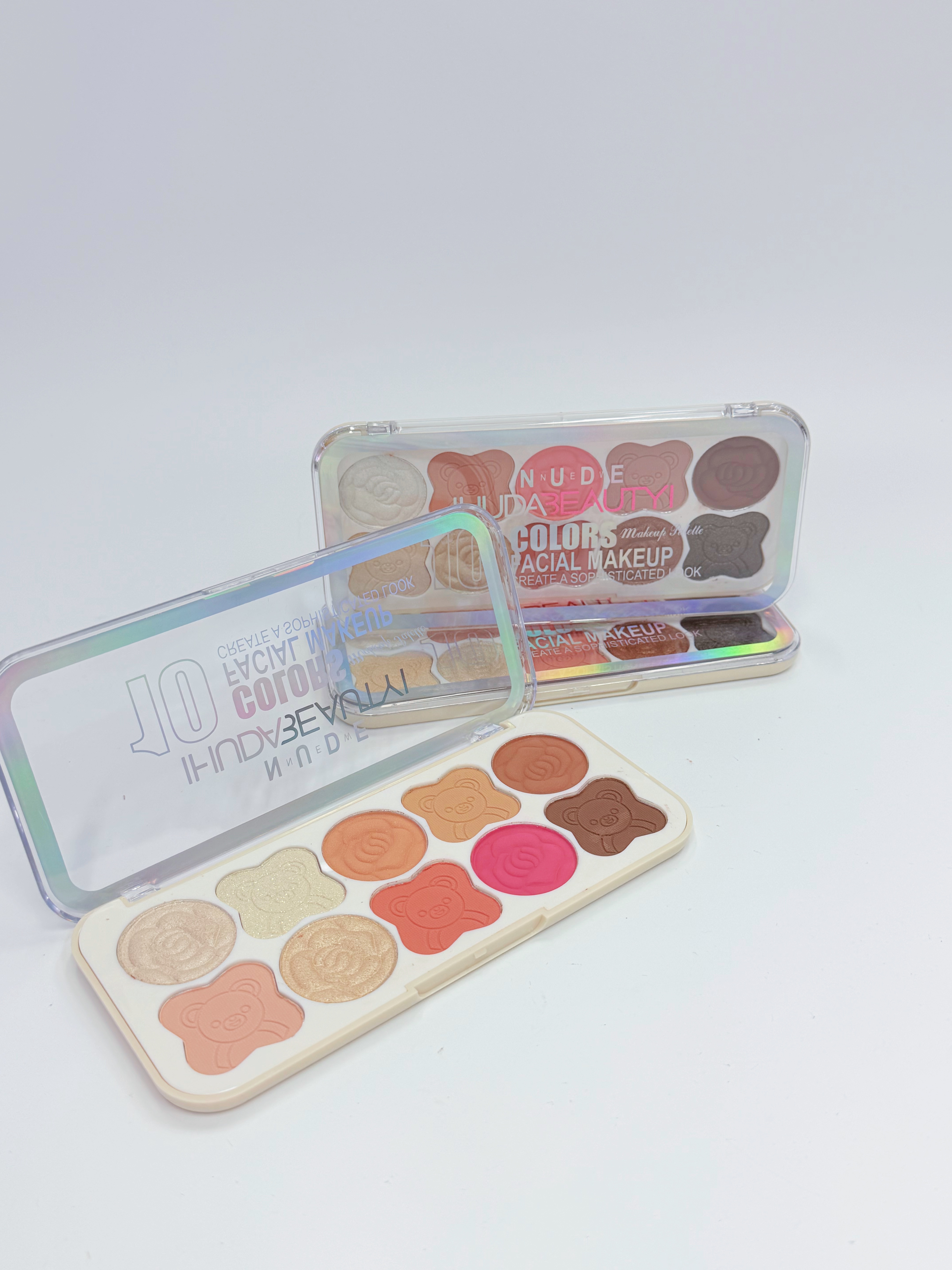 Cross-border eyeshadow IHUDABEAUTYI Bear Eyeshadow 10-color eyeshadow powder box, fine powder quality, professional makeup export Item Picture