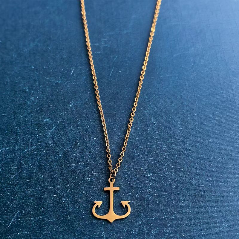 Cross-border foreign trade titanium steel stainless steel DIY jewelry accessories, ship anchors, small pendants, necklaces, bracelets, pendants, personalized and fashionable detail image 7