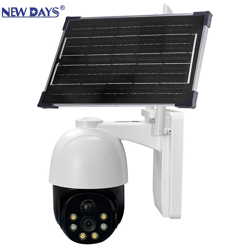 NEWDAYS品牌跨境新款太阳能全无线智能监控摄像头，移动侦测户外安防，红外全彩夜视太阳能摄像头
