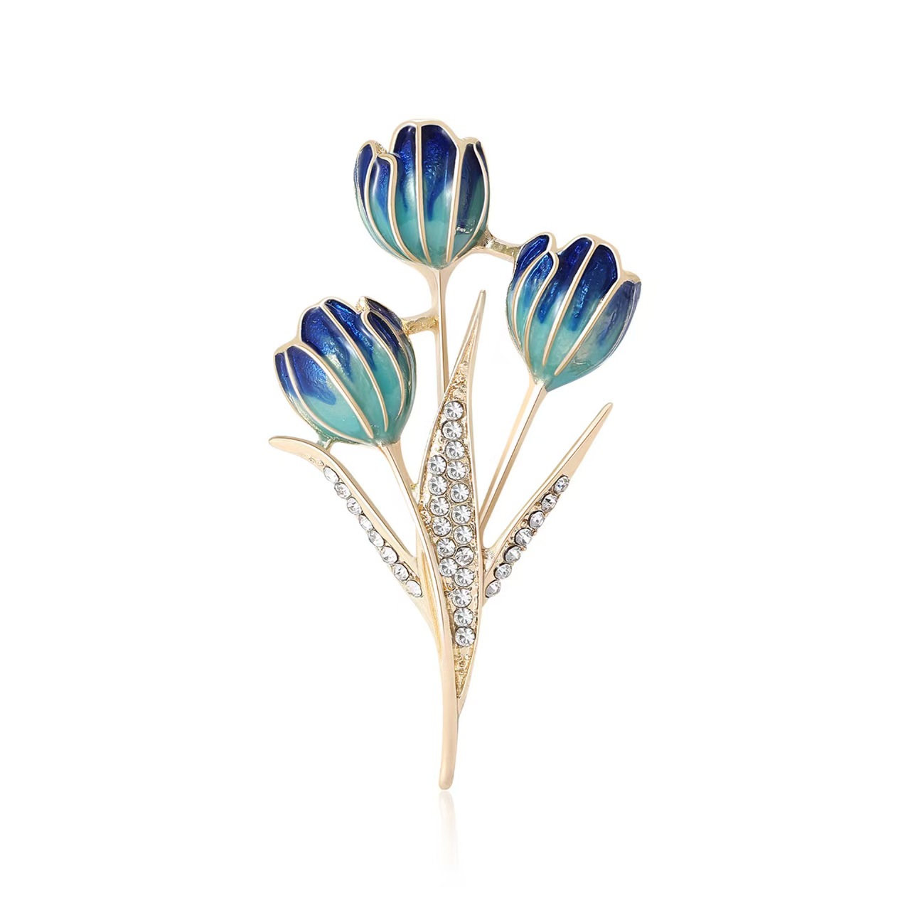Korean-style fashionable oil drip tulip brooch, fashionable ins trendy and personalized brooch, cute and artistic accessory details Picture
