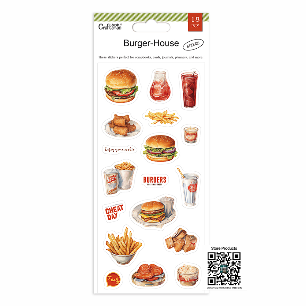 Planner/scrapbook/card/diary /diy handmade decorative food, drink, French fries paper creative stickers ⟪ burger shop ⟫ thumbnail