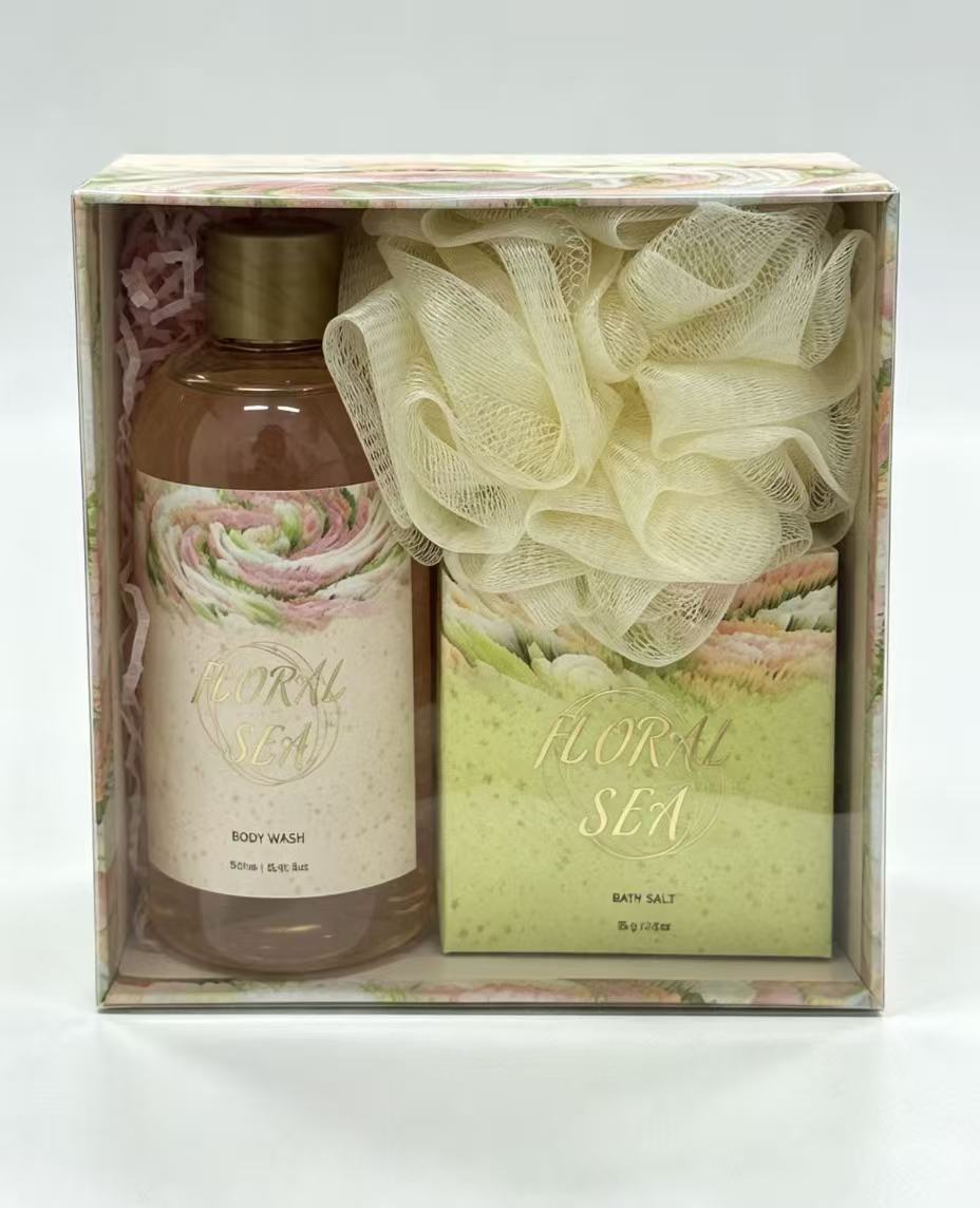 Flower Sea Body Wash, Bath Salt and Bath Ball Gift box set details Picture