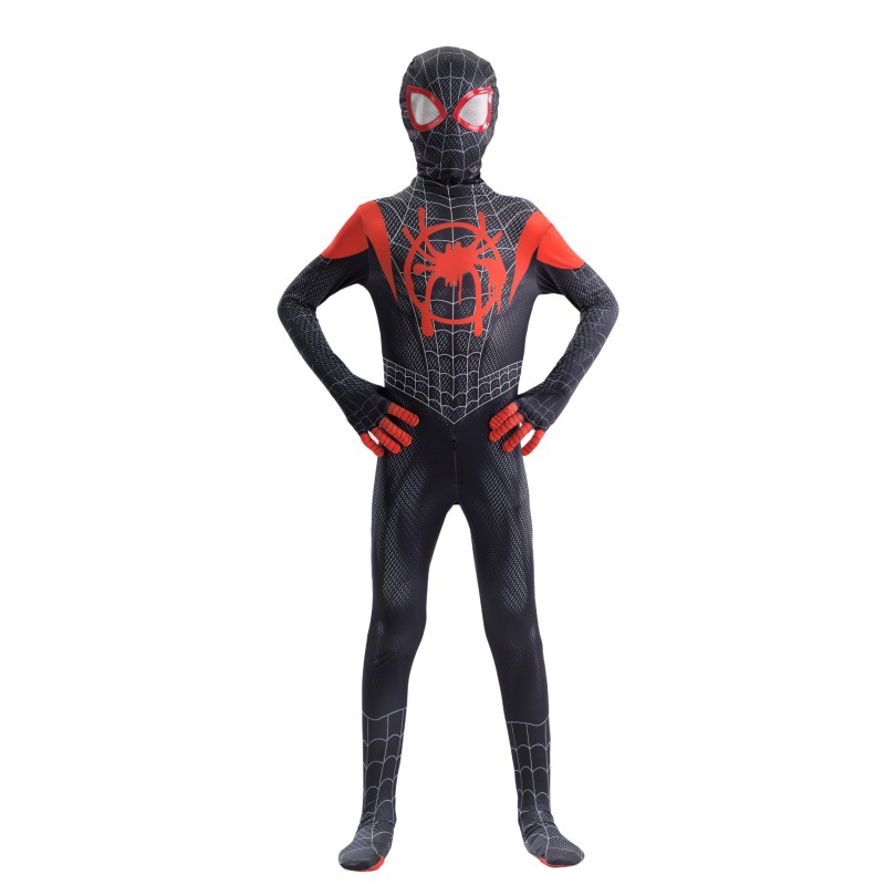 Halloween Spider-Man tight-fitting jumpsuit for children, children's cosplay of Miles' Hero Expedition costume Item Picture