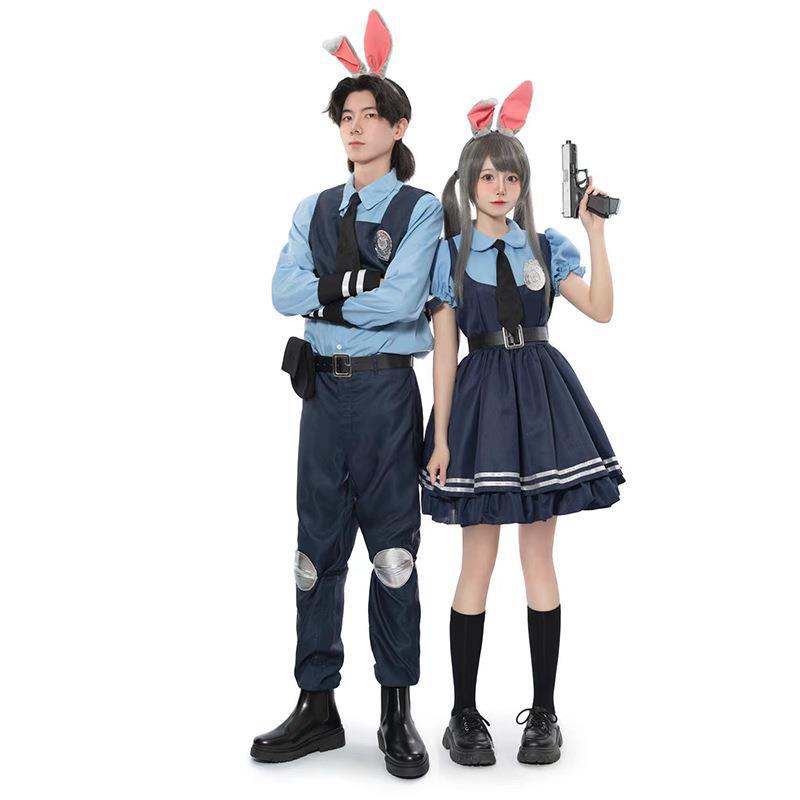 New cosplay costume real photos from Zootopia: judy, the rabbit, cosplay personification costume, cosplay costume, comic exhibition dress set details Picture
