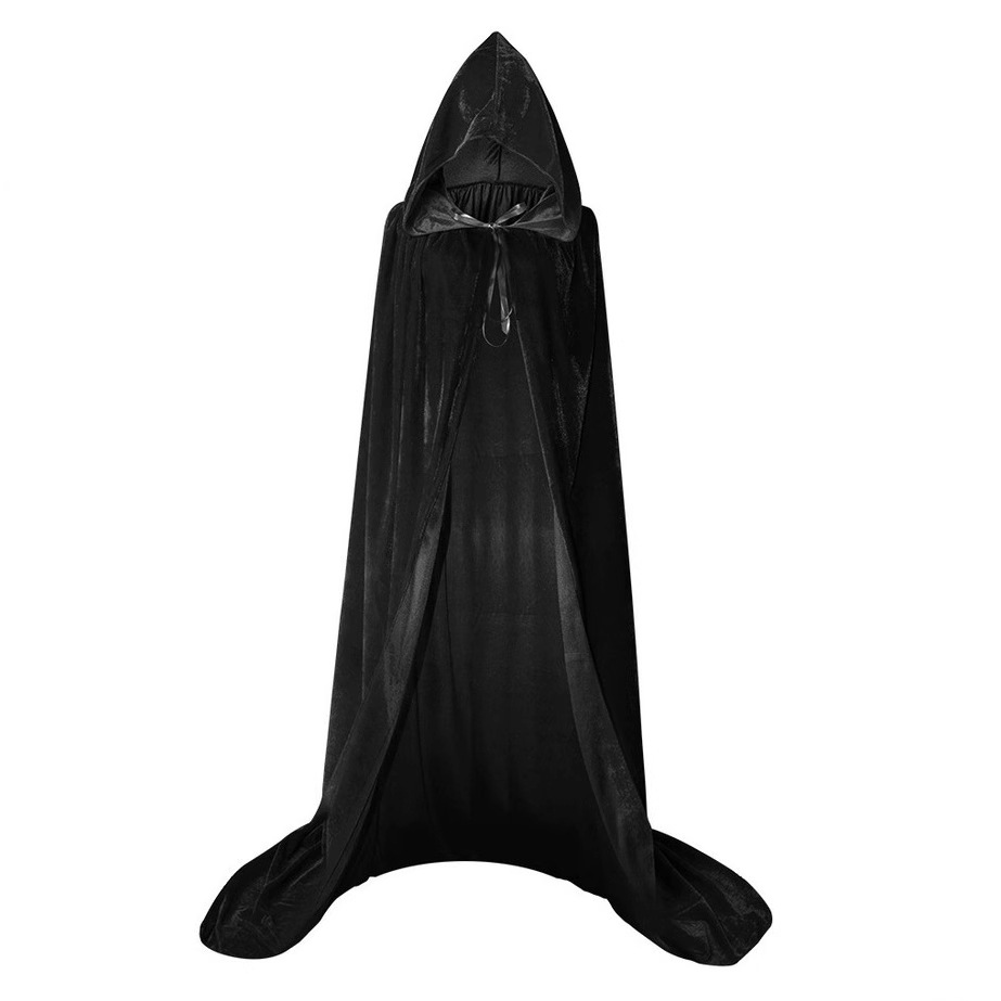万圣节连帽披风 成人cosplay斗篷舞台装 天鹅绒巫师扮演服饰 90-150㎝详情图3