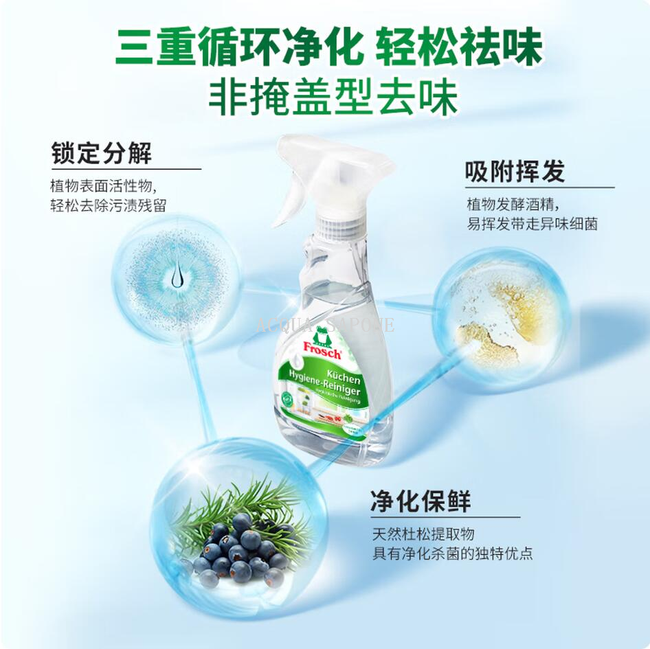Free shipping! German imported Frosch eco-friendly refrigerator cleaning and deodorizing spray, Deyifite Frog Item Picture