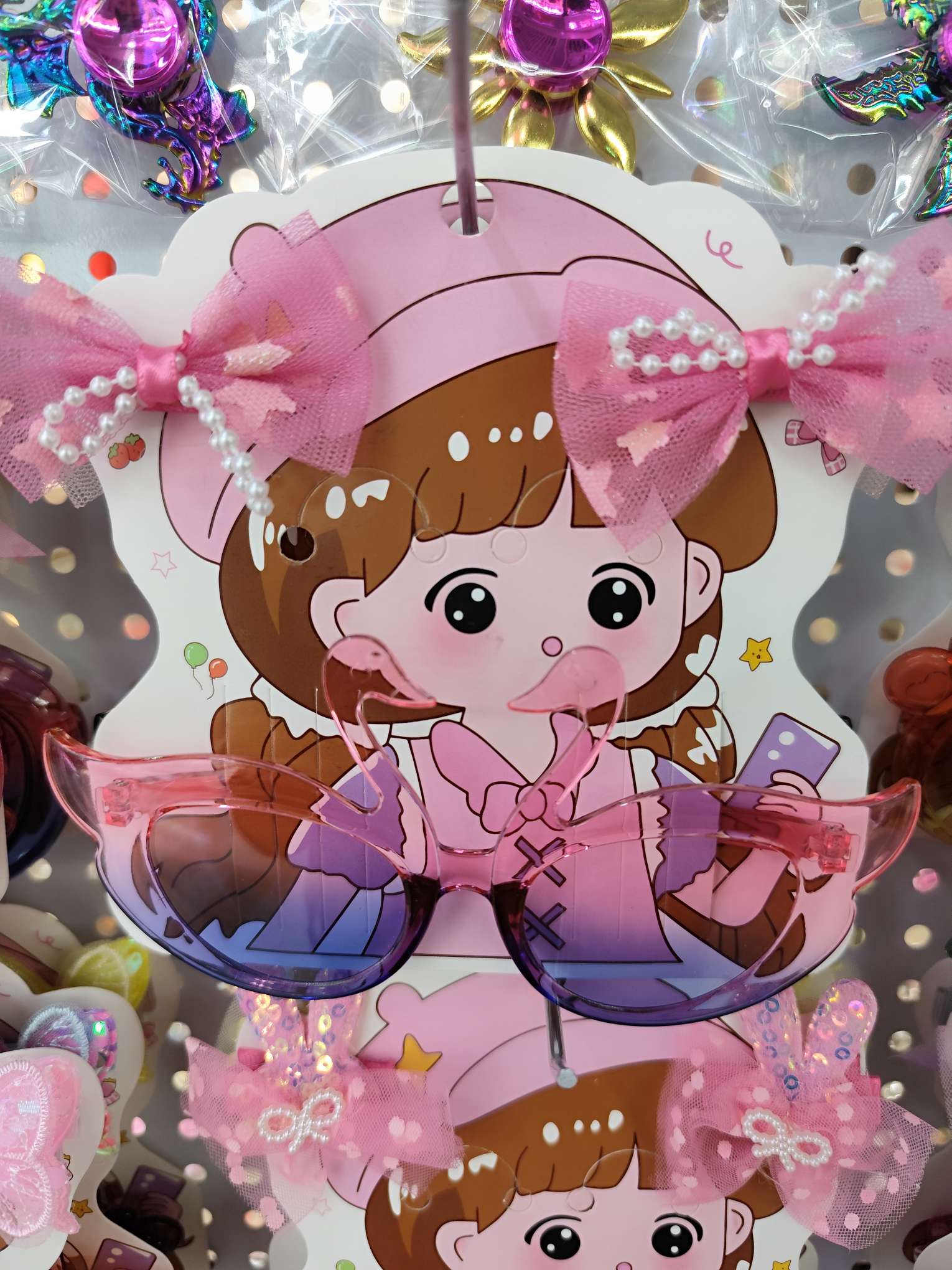 派对眼镜生日装饰眼镜配饰发夹发饰发绳派对眼镜套装女孩公主生日礼品派对眼镜生日