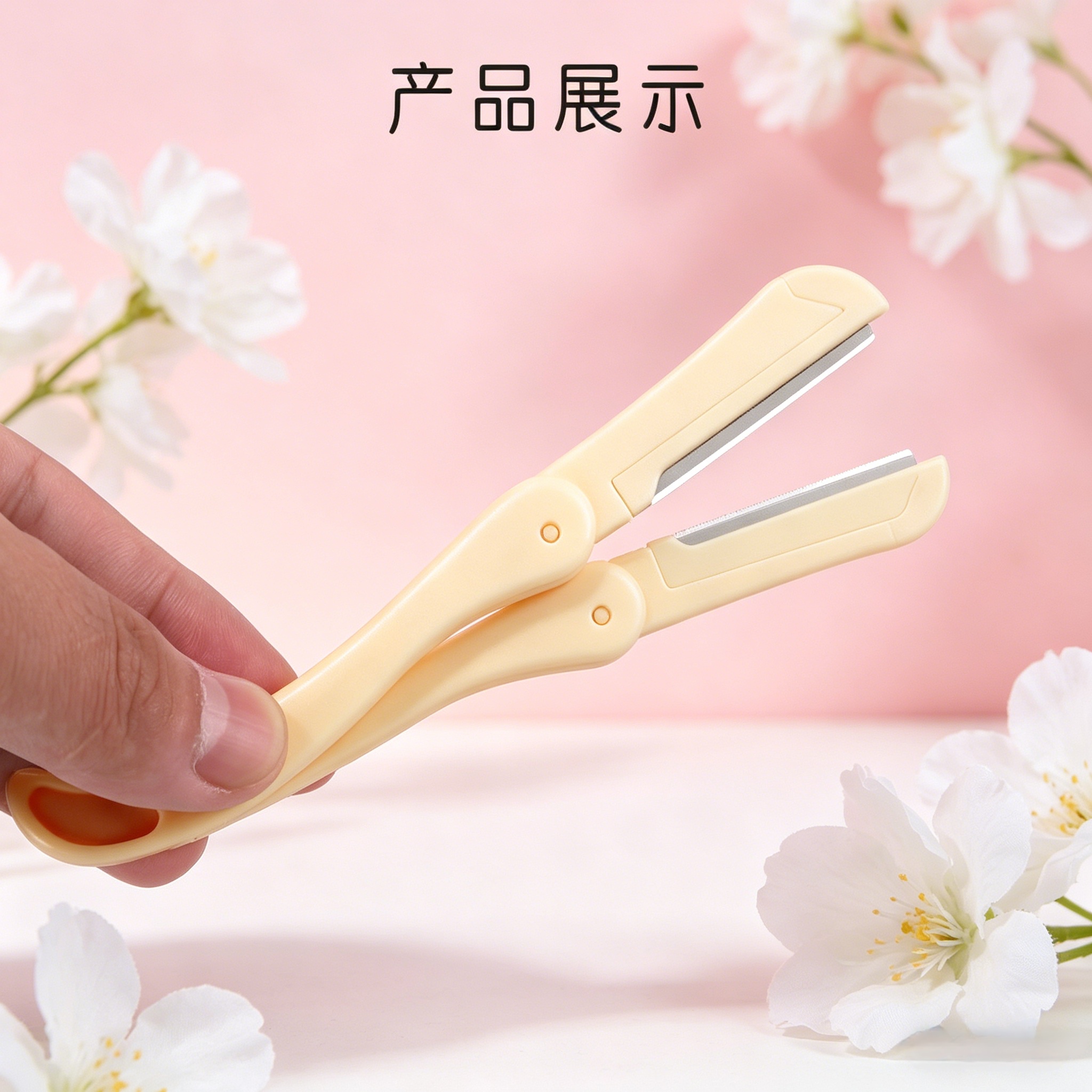 8532TINPIF不锈钢3支套装折叠修眉刀美妆工具刮眉刀片锋利画眉便携详情11