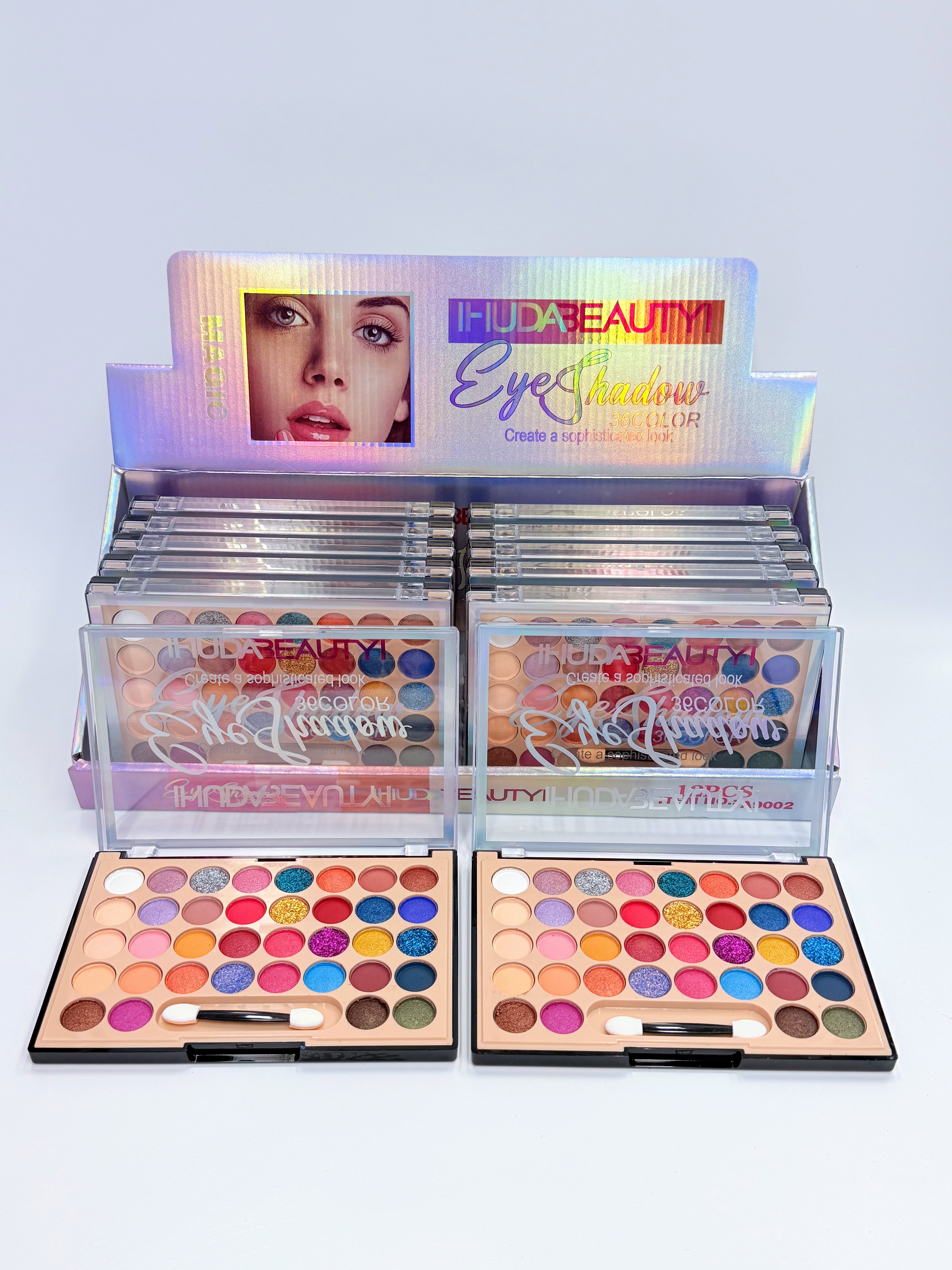 Cross-border eyeshadow IHUDABEAUTYI 36-color eyeshadow bright color powder box Fine powder quality professional makeup export details Picture