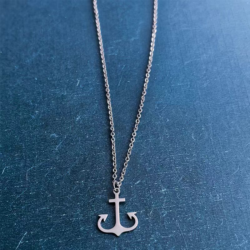 Cross-border foreign trade titanium steel stainless steel DIY jewelry accessories, ship anchors, small pendants, necklaces, bracelets, pendants, personalized and fashionable Specification image
