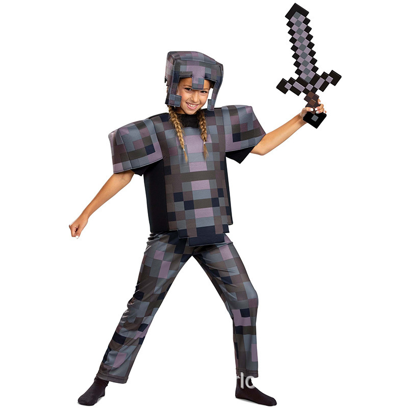 Halloween Minecraft minecra costume for children cosplay Steve Coolie, brick and stone armor clothes undefined