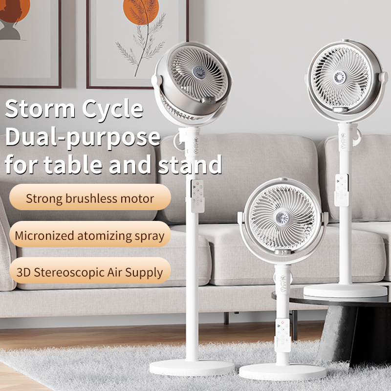 The new FA6 humidifying spray floor fan with dual spray, high-end brushless motor, 12-speed oscillating function, electric fan and circulating fan is a cross-border bestseller Item Picture