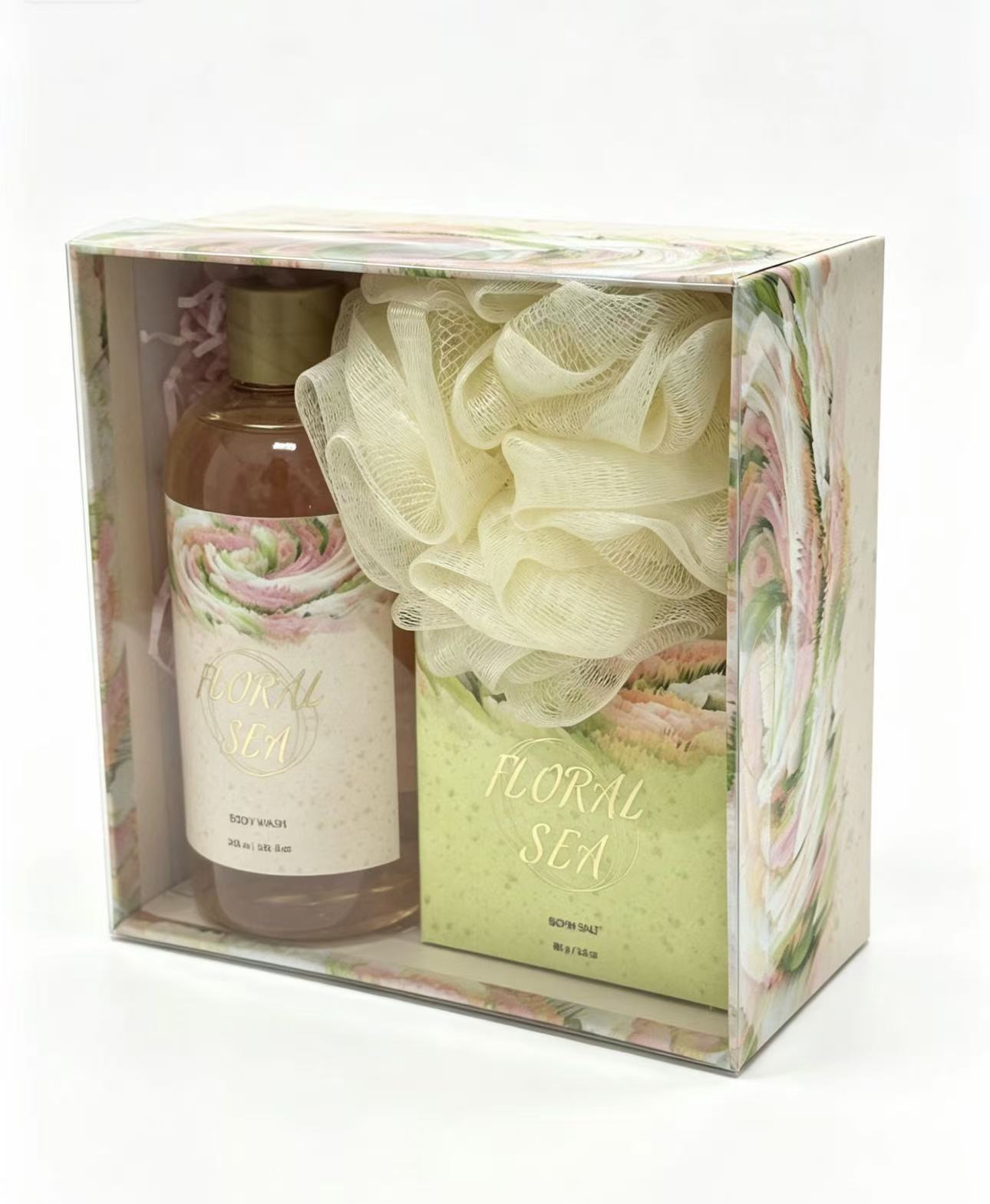 Flower Sea Body Wash, Bath Salt and Bath Ball Gift box set