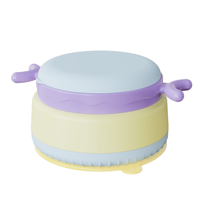 马卡龙撞色宝宝辅食碗 带双耳把手防烫防摔 儿童学吃饭便携餐具详情2