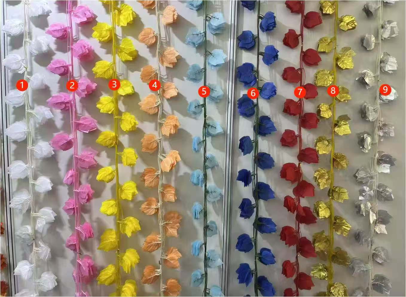 Wicker imitation flower branch accessories, outdoor door decorations, fence decorations, 36-leaf wicker in color detail image 1