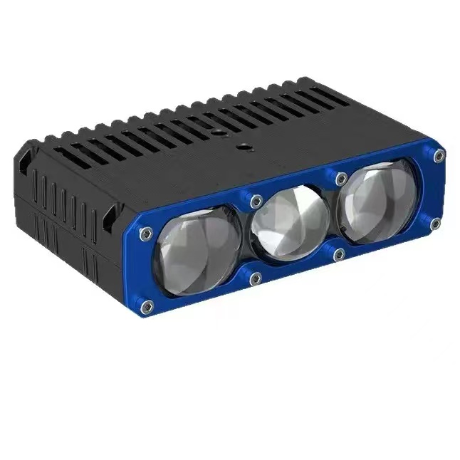 General-purpose car grille lights, LED lens spotlights, yellow and white three-eye spotlights, converted into motorcycle high beams pic 3