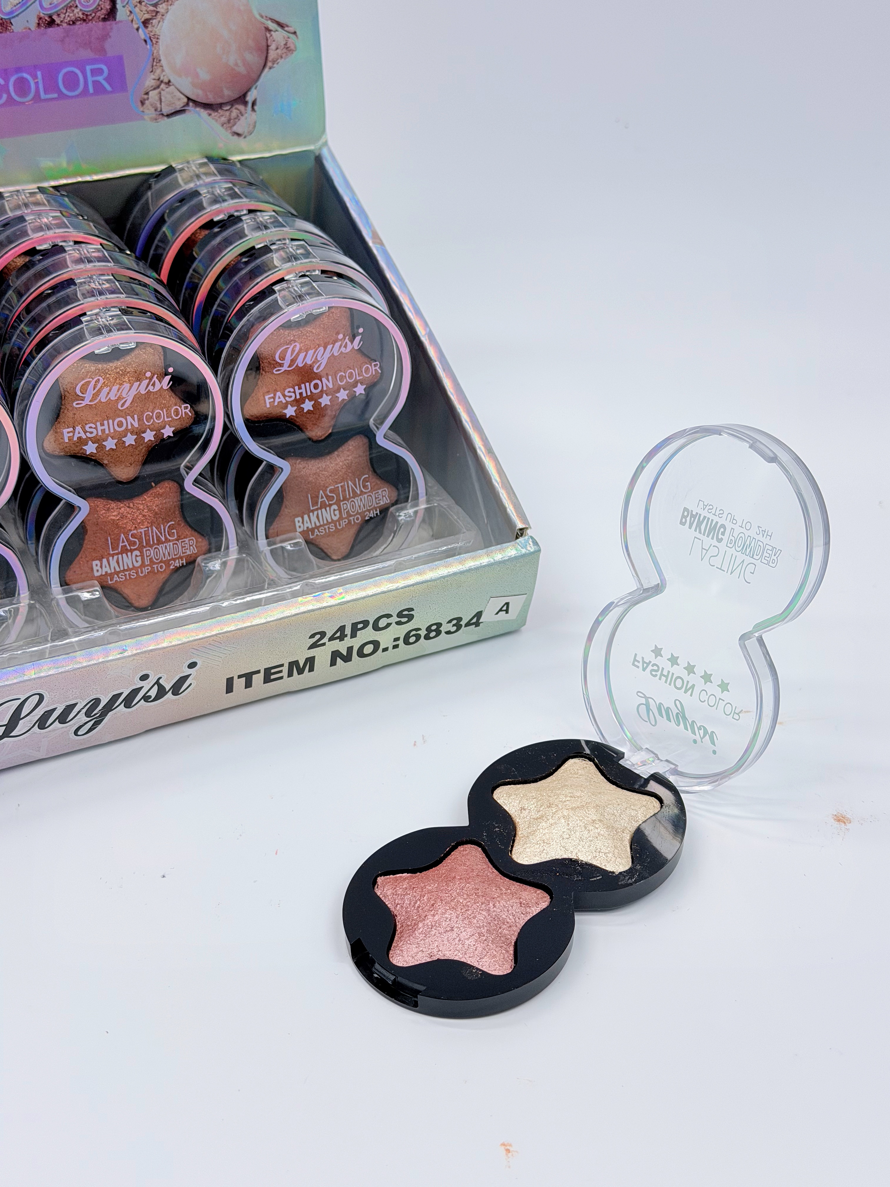 Cross-border eyeshadow luyisi Star Two-color baked powder, high-gloss powder, fine texture, professional makeup export Item Picture