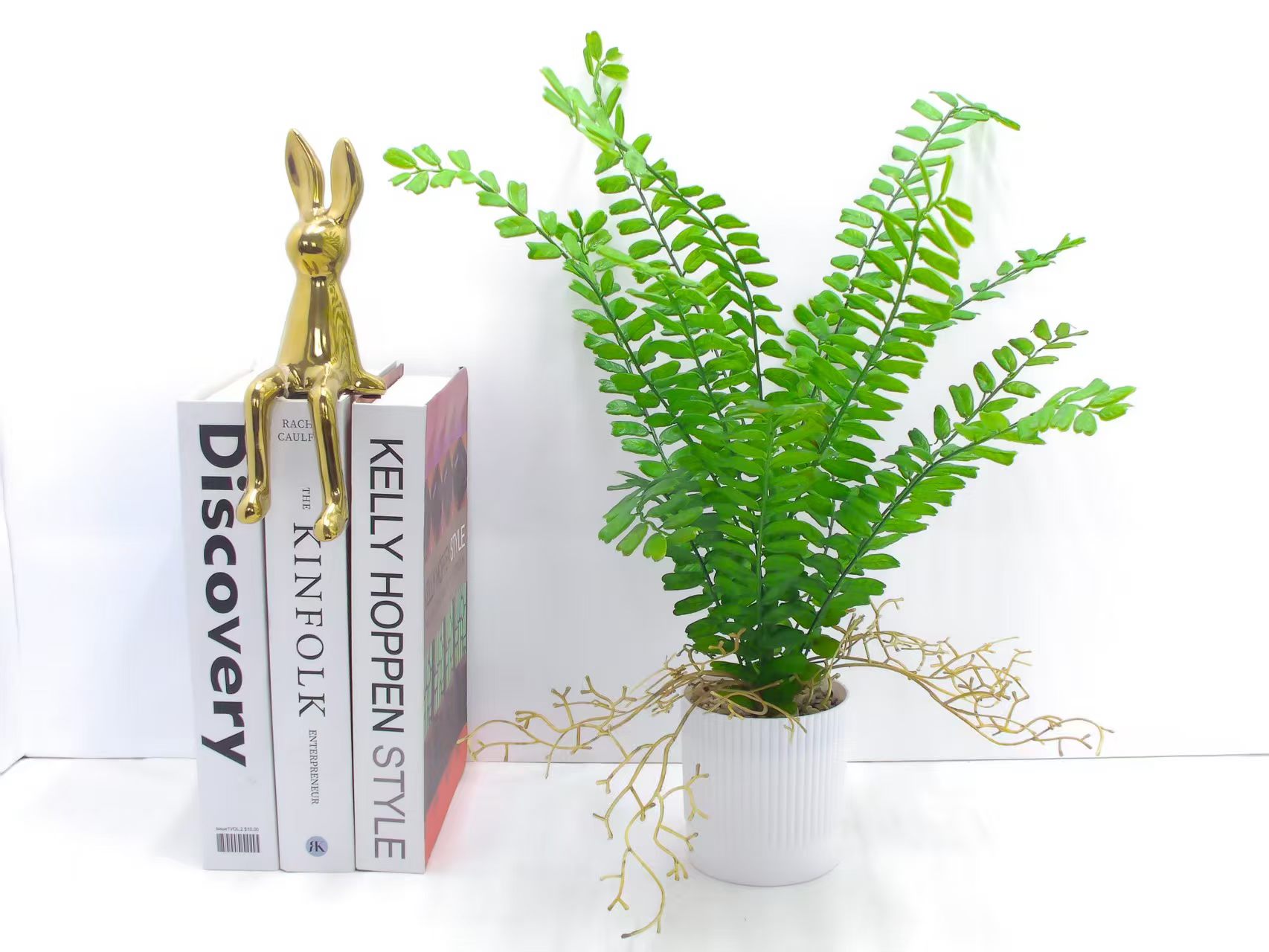 13-leaf Boston fern flower and plant decoration, a new type of artificial plant simulation, Boston fern green plant, simulation Boston fern bonsai details Picture
