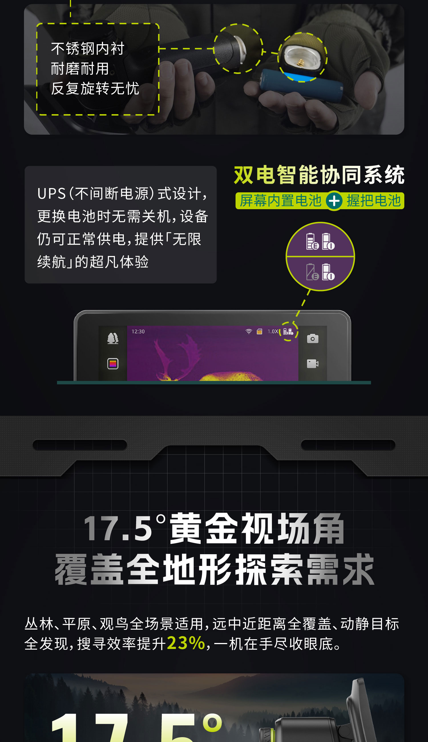 手持热成像夜视仪星界一体机高清探险旅游探测全黑高精度红外热成相热像仪 pic 7