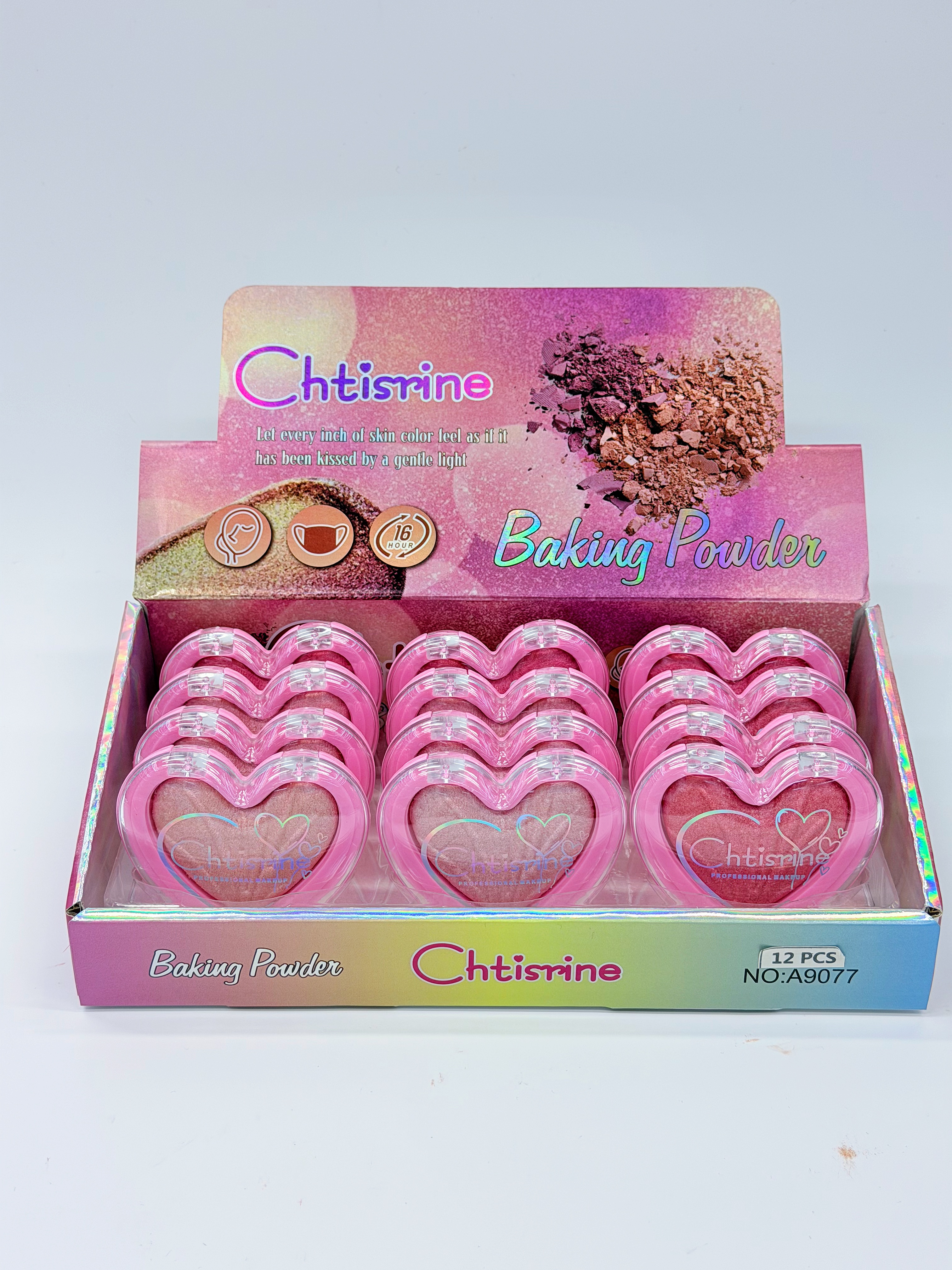 Cross-border eyeshadow LUYISI heart-baked powder blush has a fine texture and is a professional makeup product for export full figure
