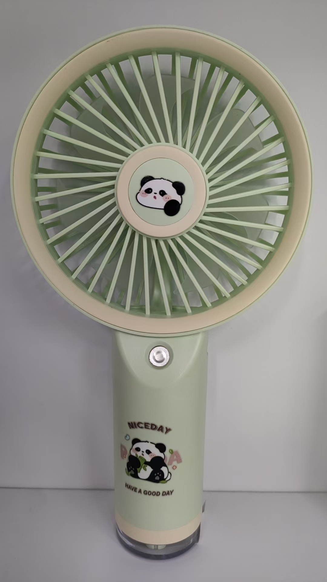 熊猫手持喷雾风扇高速小风扇便携式清凉降温神器小型手持风扇制冷小电风扇