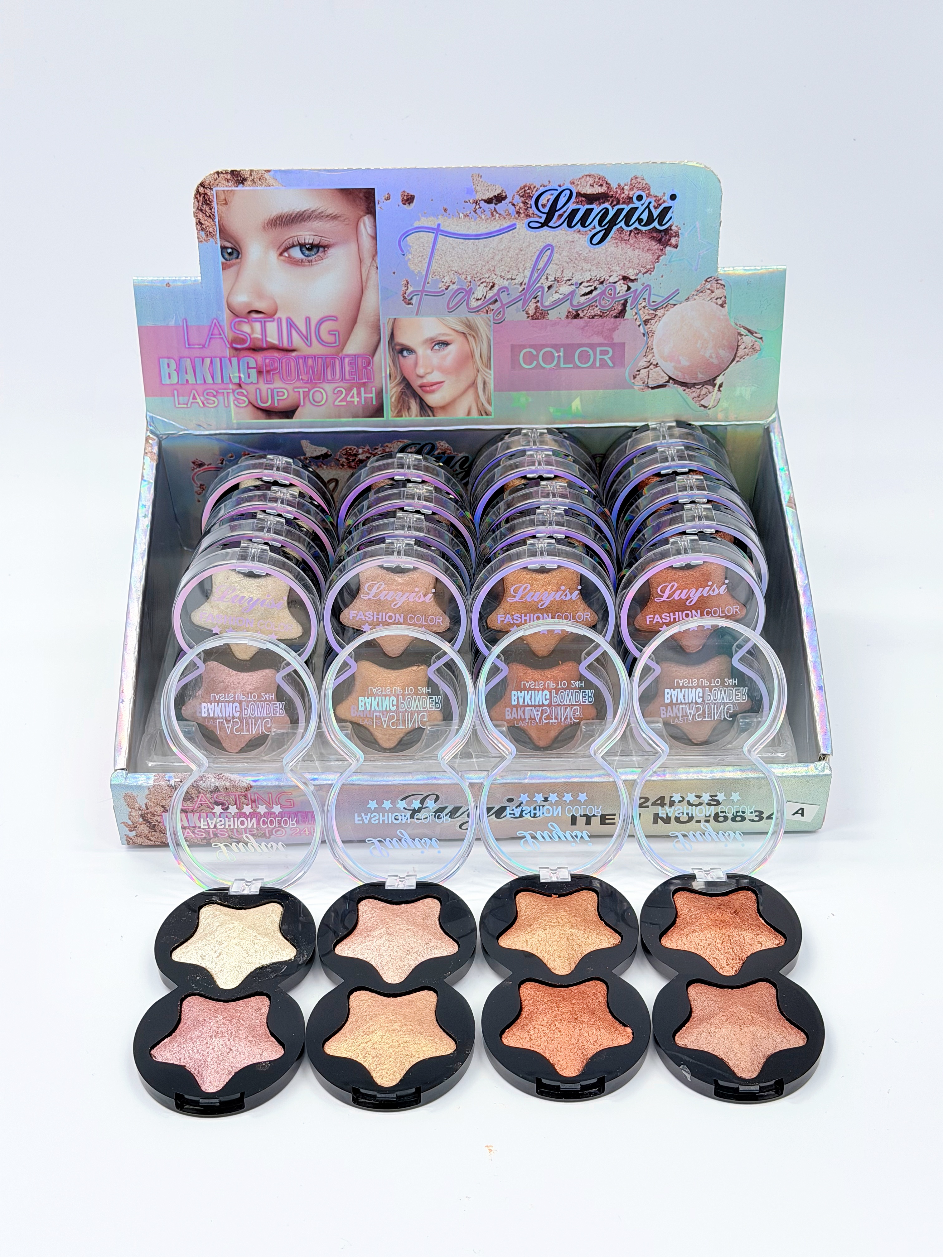 Cross-border eyeshadow luyisi Star Two-color baked powder, high-gloss powder, fine texture, professional makeup export details Picture