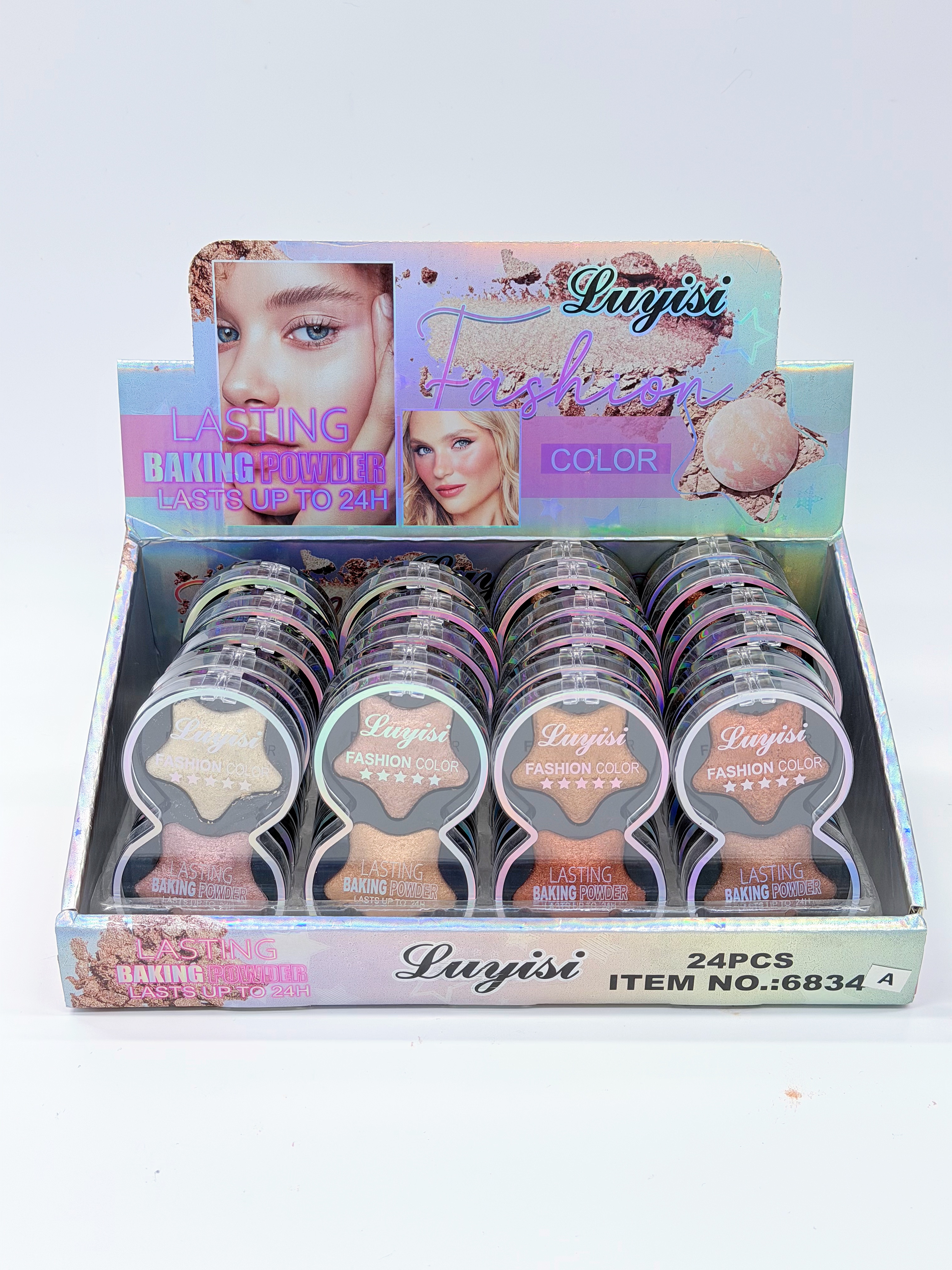 Cross-border eyeshadow luyisi Star Two-color baked powder, high-gloss powder, fine texture, professional makeup export full figure
