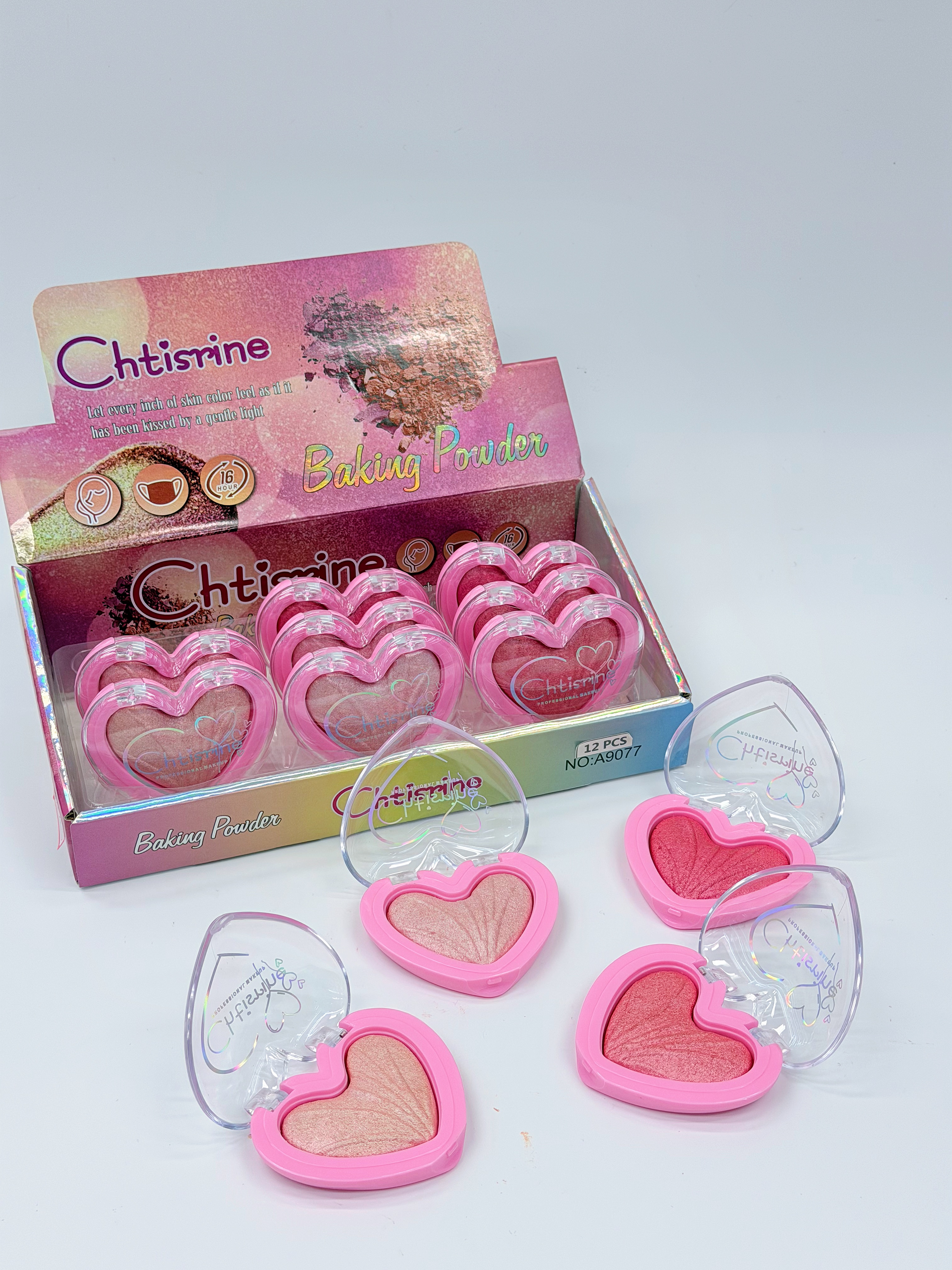 Cross-border eyeshadow LUYISI heart-baked powder blush has a fine texture and is a professional makeup product for export Specification drawing