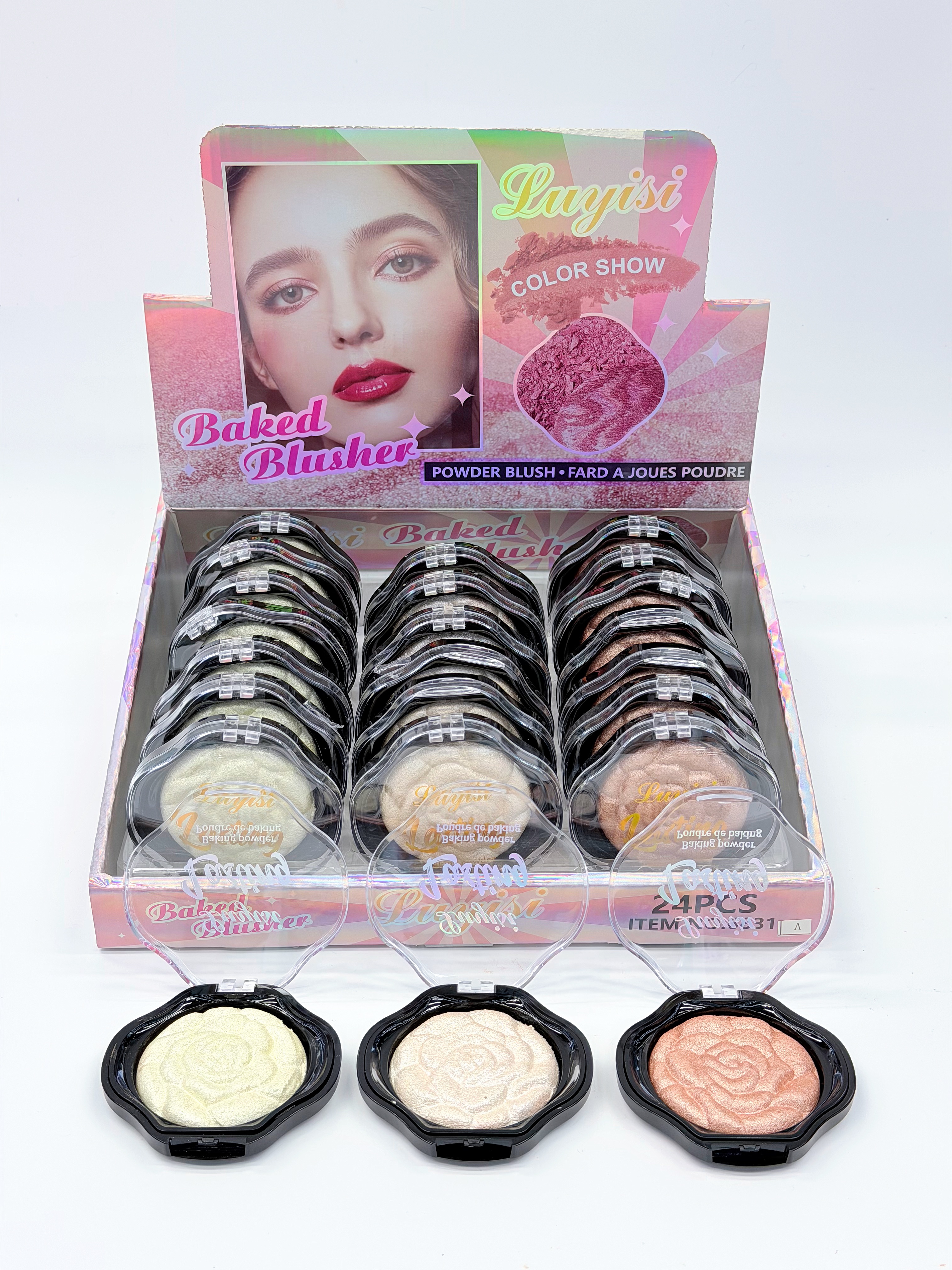Cross-border eyeshadow IHUDABEAUTYI rose baking powder, high-gloss powder, fine texture, professional makeup export full figure