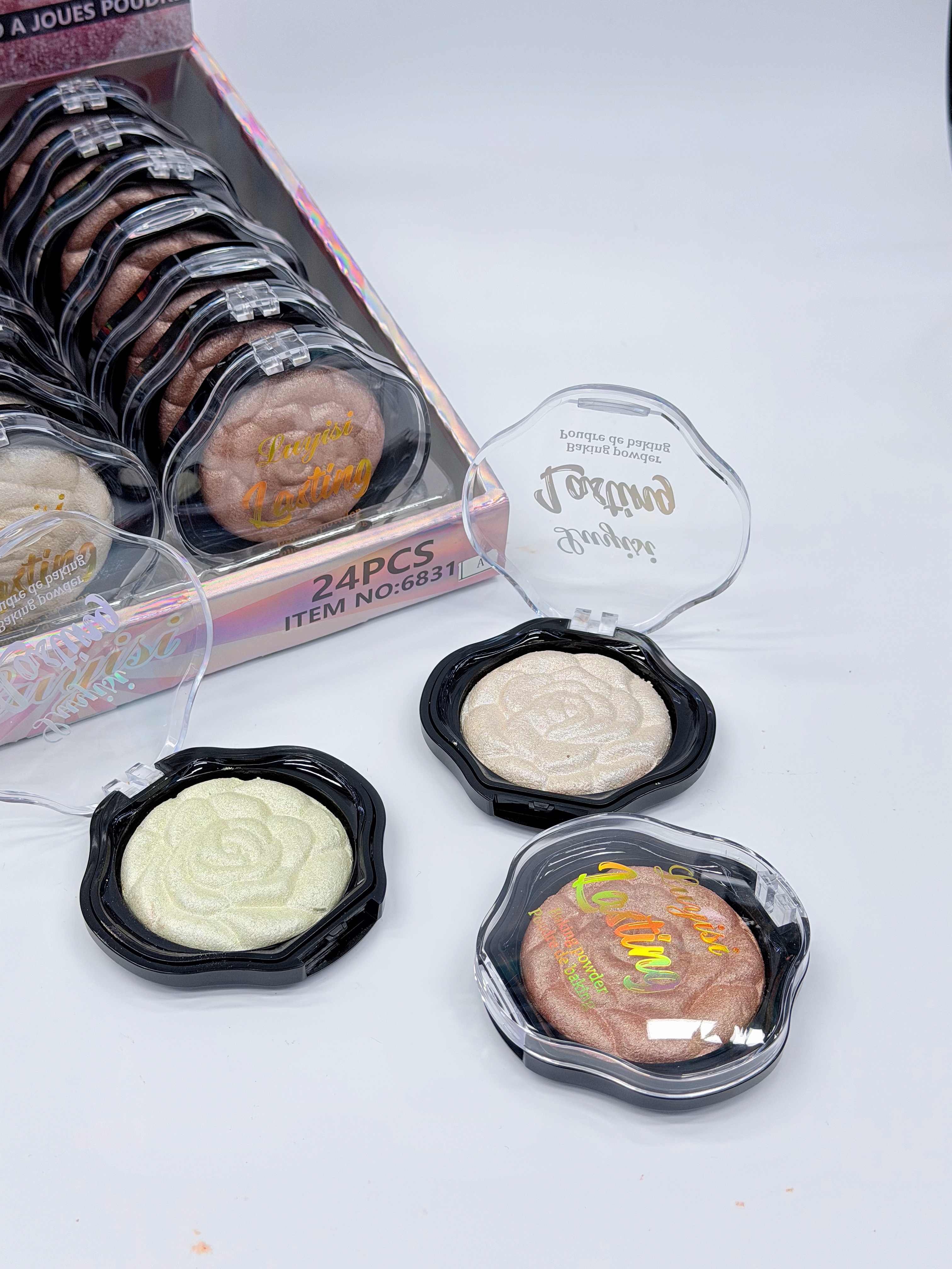 Cross-border eyeshadow IHUDABEAUTYI rose baking powder, high-gloss powder, fine texture, professional makeup export Specification drawing