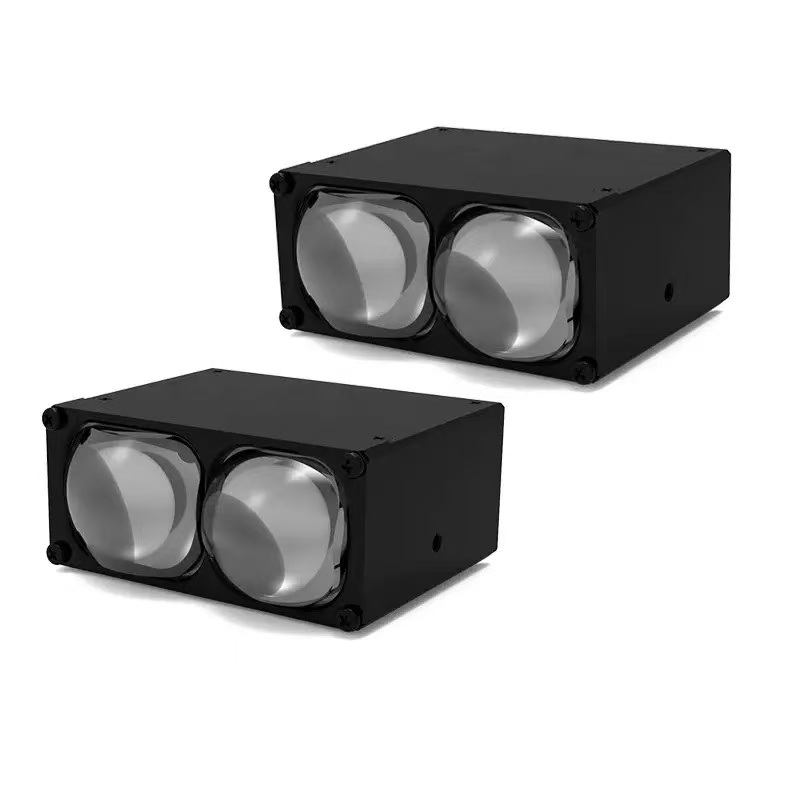 Car grille lights, LED lens spotlights, yellow and white three-eye spotlights, modified motorcycle lights, high beams, universal version pic 9