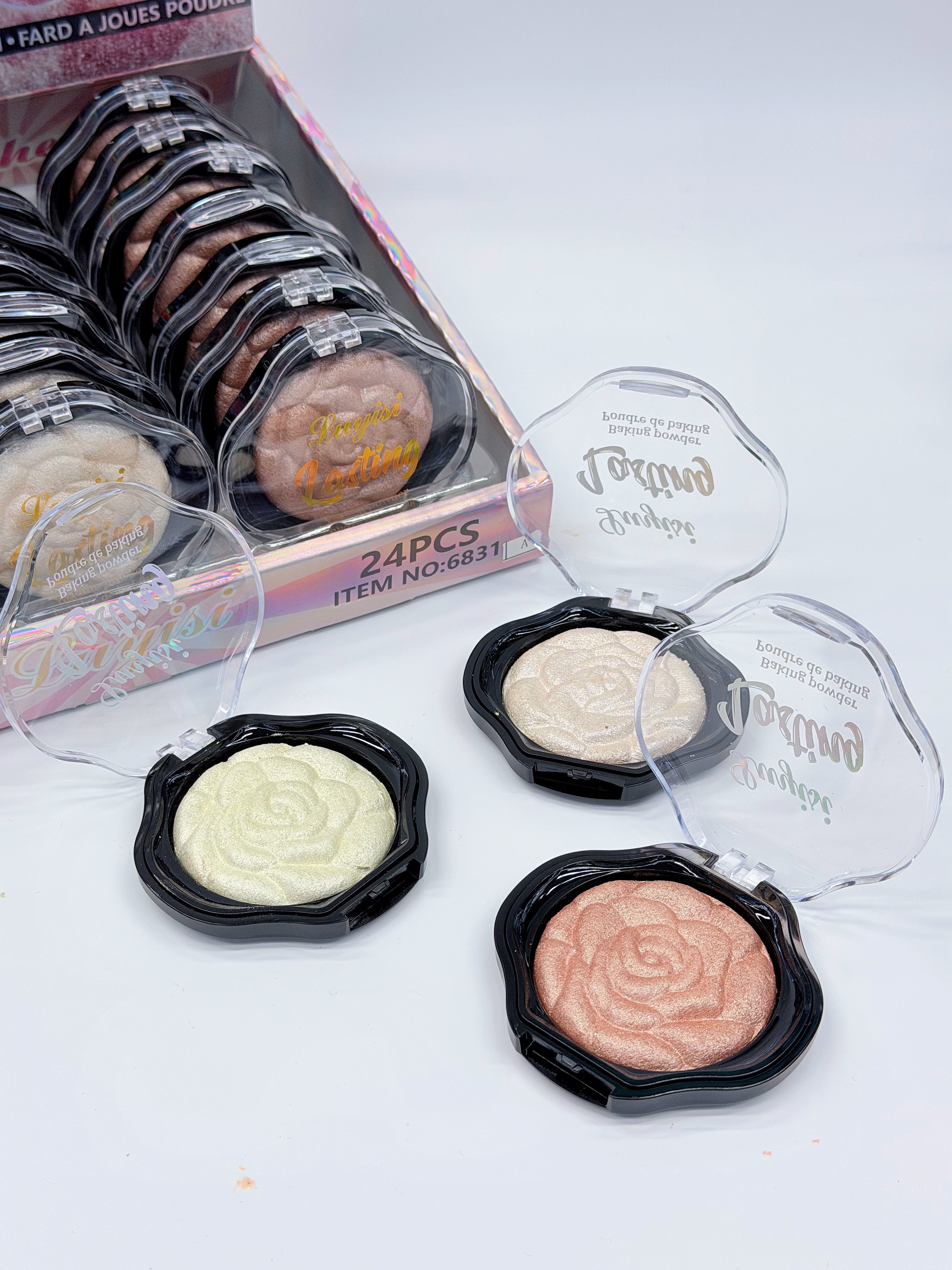 Cross-border eyeshadow IHUDABEAUTYI rose baking powder, high-gloss powder, fine texture, professional makeup export details Picture
