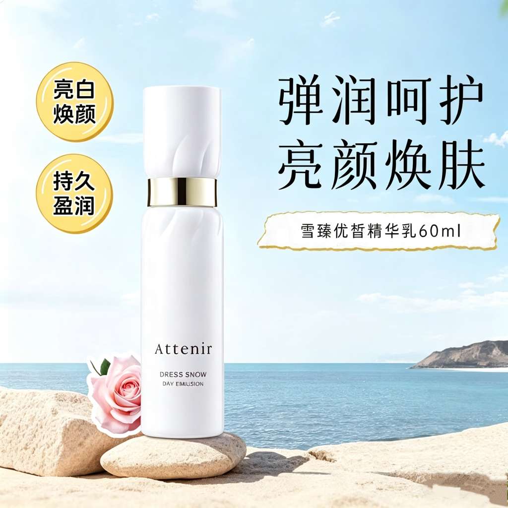 ATTENIR/艾天然雪臻优皙精华乳60ml  祛＊斑美＊白补水保湿紧致抗皱烟酰胺
